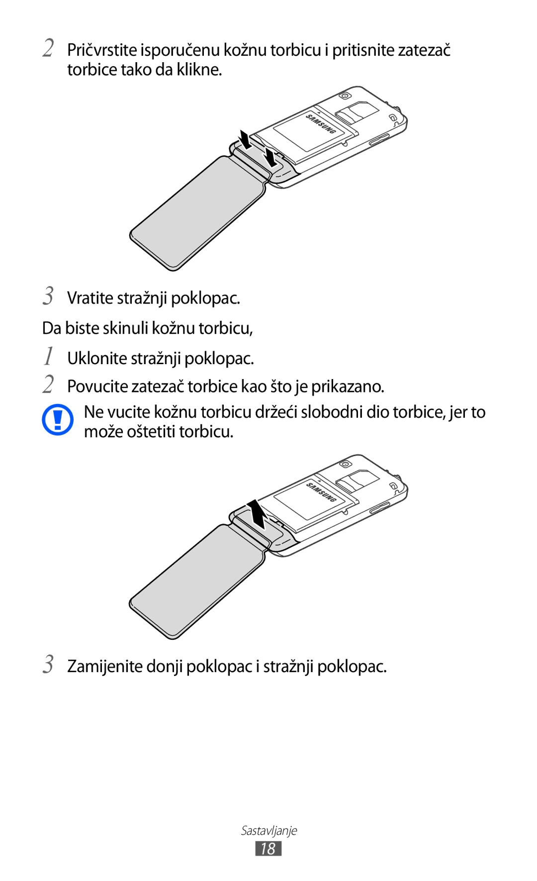 Samsung GT-S7230MKEVIP, GT-S7230DWEVIP, GT-S7230GRETRA, GT-S7230TAETWO, GT-S7230TAETRA, GT-S7230GREVIP manual Sastavljanje 