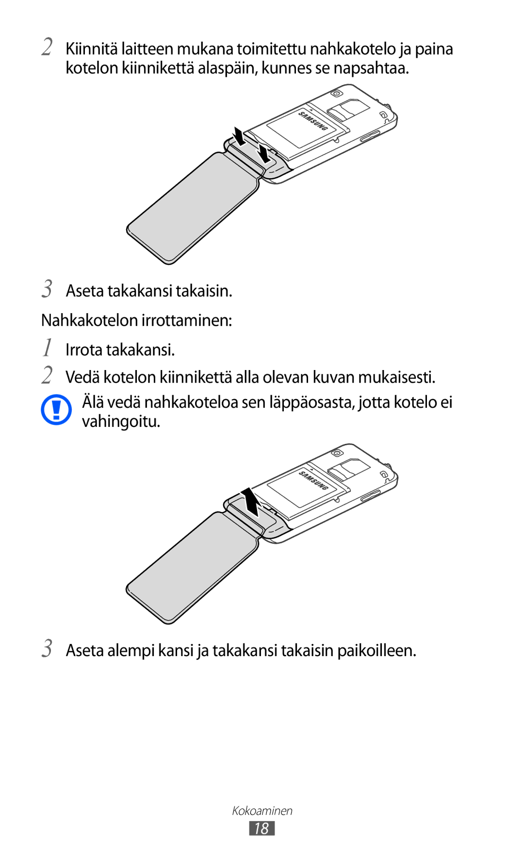 Samsung GT-S7230GRENEE, GT-S7230MKENEE, GT-S7230TAANEE, GT-S7230TAENEE, GT-S7230DWENEE manual Kokoaminen 