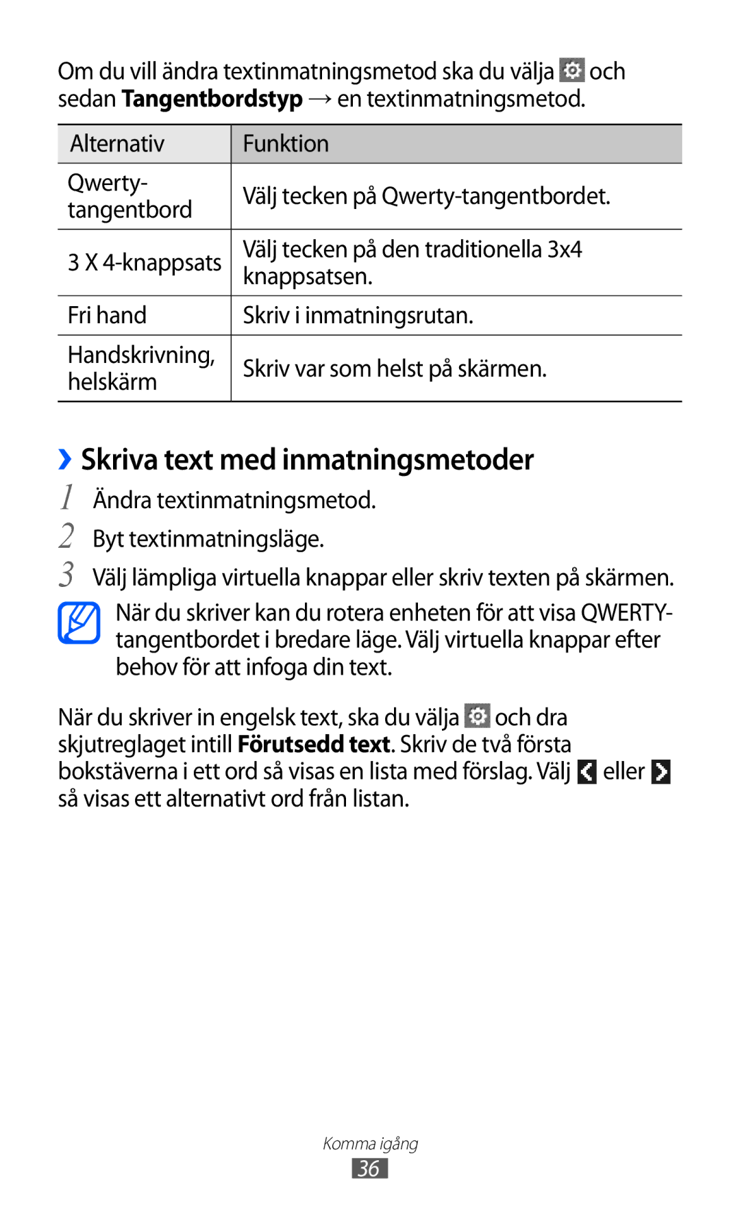 Samsung GT-S7230TAANEE, GT-S7230MKENEE ››Skriva text med inmatningsmetoder, Välj tecken på den traditionella, Knappsatsen 