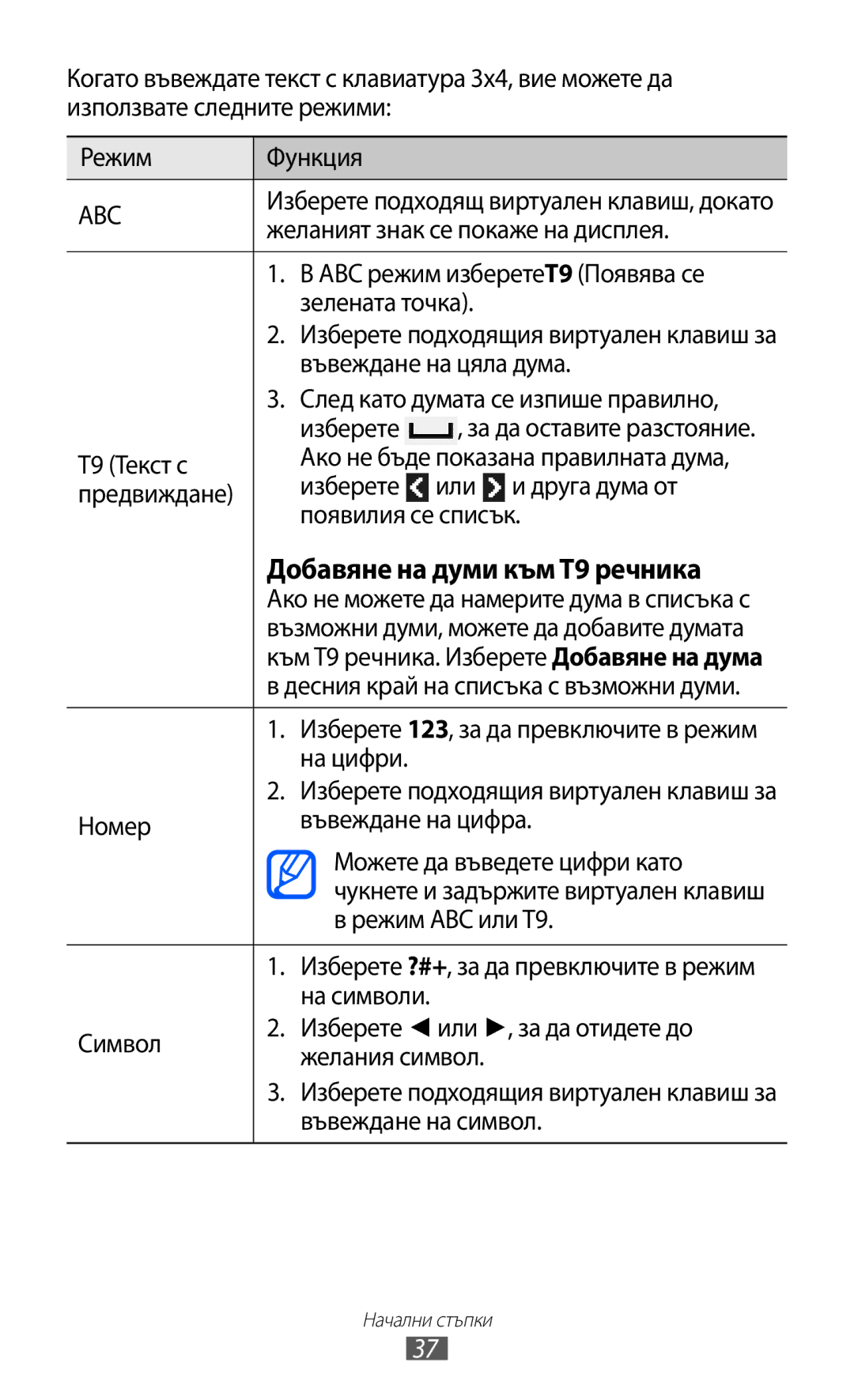 Samsung GT-S7230TAEMTL, GT-S7230TAEFTM, GT-S7230MKEGBL, GT-S7230TAECNX, GT-S7230TAAMTL manual Добавяне на думи към T9 речника 