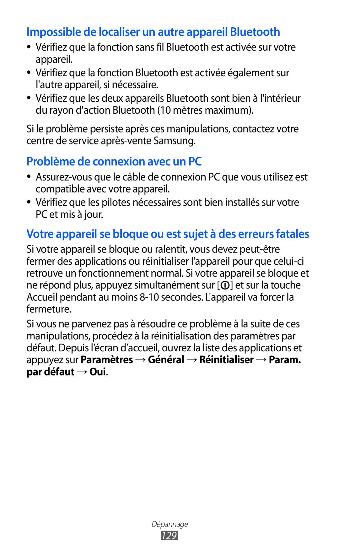 Samsung GT-S7250MSASFR, GT-S7250MSANRJ, GT-S7250MSAFTM, GT-S7250MSAXEF, GT-S7250MSABOG, GT-S7250MNAXEF Par défaut → Oui, 129 