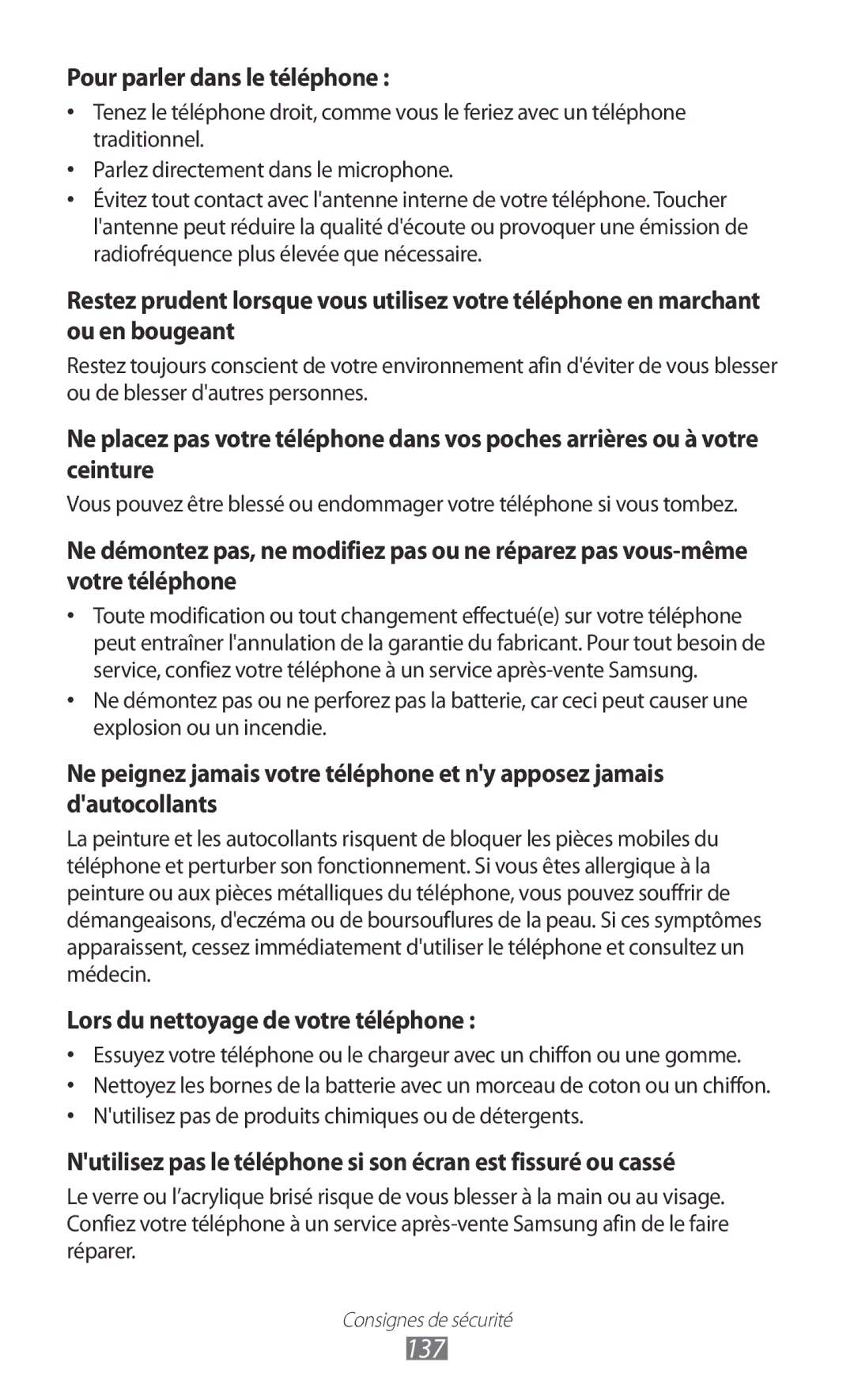 Samsung GT-S7250MNAXEF, GT-S7250MSANRJ, GT-S7250MSAFTM, GT-S7250MSAXEF, GT-S7250MSASFR 137, Pour parler dans le téléphone 