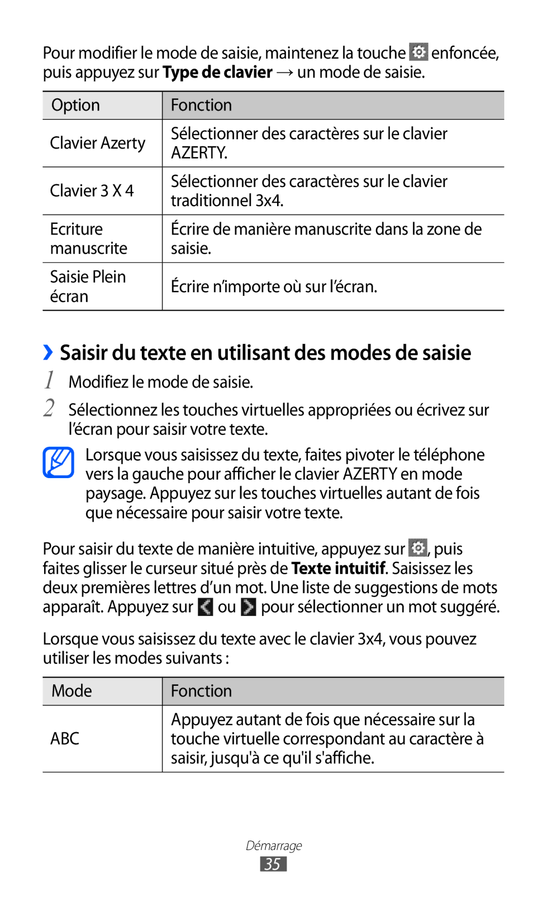 Samsung GT-S7250MNAXEF, GT-S7250MSANRJ, GT-S7250MSAFTM, GT-S7250MSAXEF manual Azerty, Saisir, jusquà ce quil saffiche 