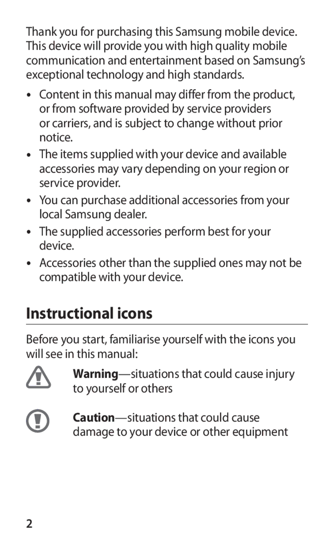 Samsung GT-S7250MSDTHR, GT-S7250MSDJED, GT-S7250MSDSKZ, GT-S7250MSDKSA, GT-S7250MSDXSG, GT-S7250MSDXEV Instructional icons 