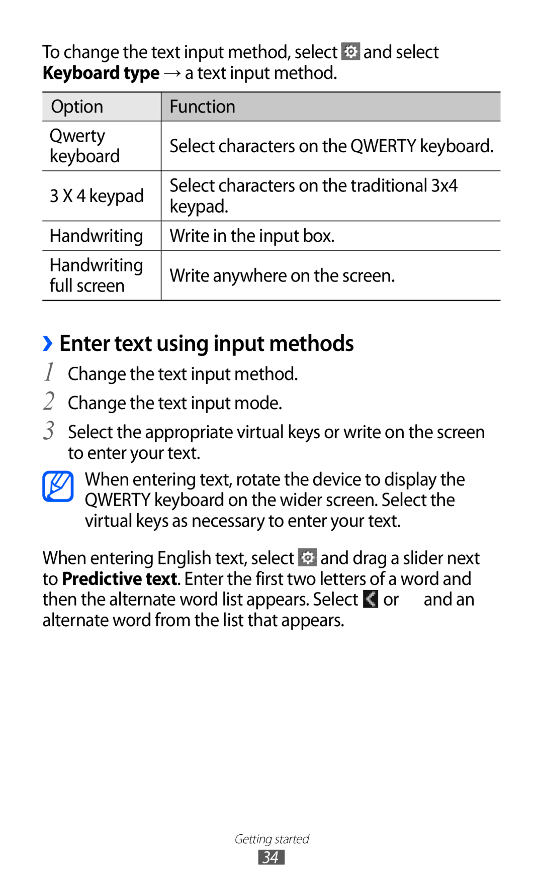 Samsung GT-S7250MSDITV, GT-S7250MSDWIN, GT-S7250MSDYOG, GT-S7250MSDJED, GT-S7250MSDSKZ manual ››Enter text using input methods 