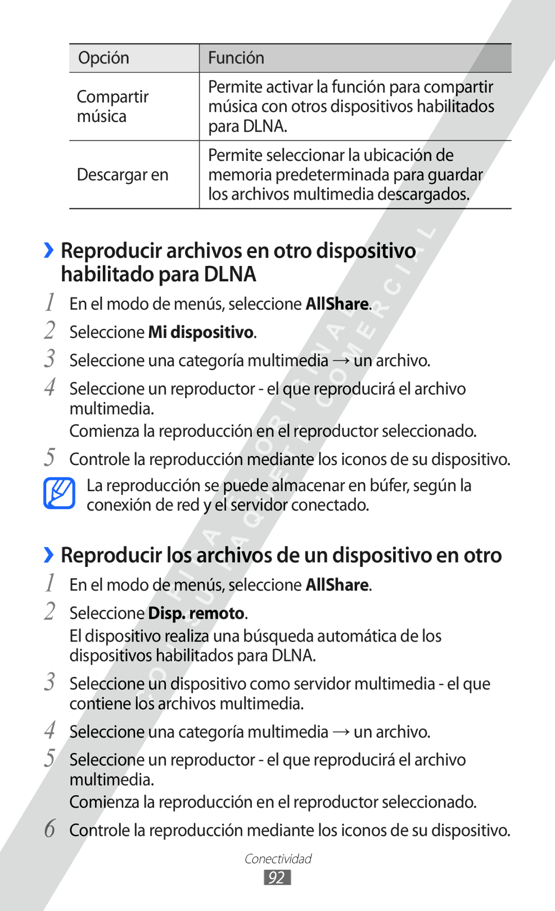 Samsung GT-S7250MSDYOG manual ››Reproducir los archivos de un dispositivo en otro, Seleccione Mi dispositivo 