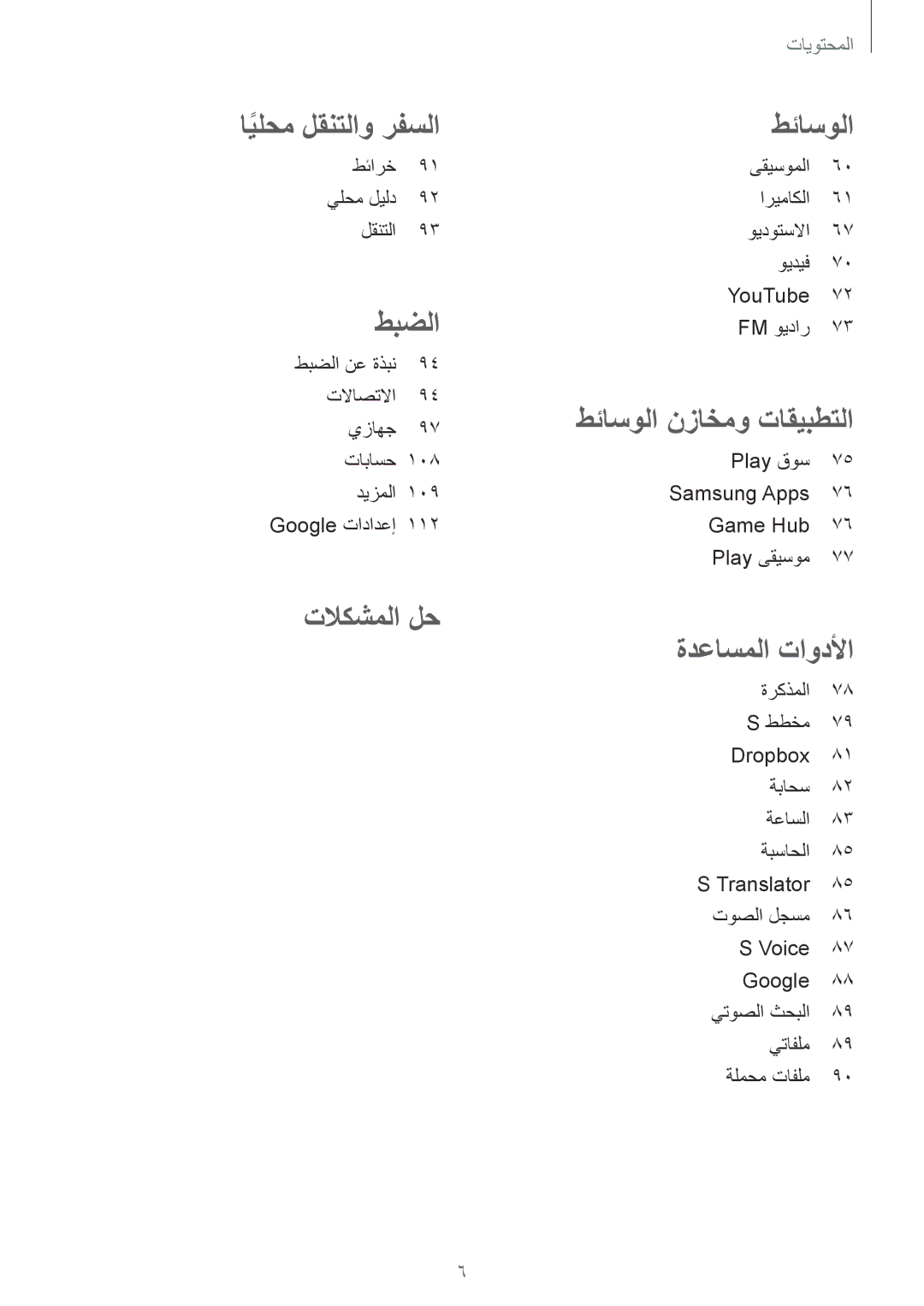 Samsung GT-S7272UWATHR, GT-S7272WRAPAK, GT-S7272WRATHR, GT-S7272UWAKSA, GT-S7272HKATHR manual ايلحم لقنتلاو رفسلا طئاسولا 