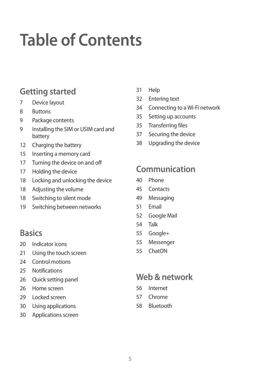 Samsung GT-S7272WRAKSA, GT-S7272WRAPAK, GT-S7272WRATHR, GT-S7272UWAKSA, GT-S7272HKATHR, GT-S7272HKAKSA manual Table of Contents 