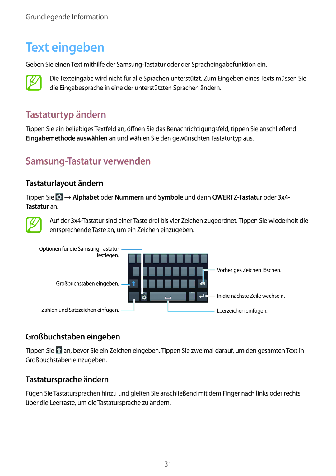 Samsung GT-S7275HKADBT, GT-S7275HKNVIA, GT-S7275HKNDBT manual Text eingeben, Tastaturtyp ändern, Samsung-Tastatur verwenden 