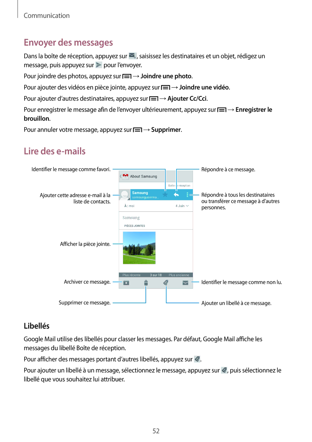 Samsung GT-S7275HKAXEF, GT-S7275HKNXEF, GT-S7275HKNFTM manual Libellés, Afficher la pièce jointe Répondre à ce message 