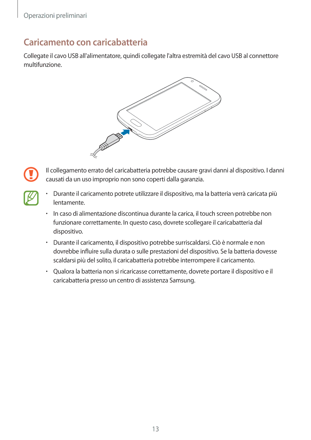 Samsung GT-S7275HKNTIM, GT-S7275UWNPLS, GT-S7275UWNTIM manual Caricamento con caricabatteria 