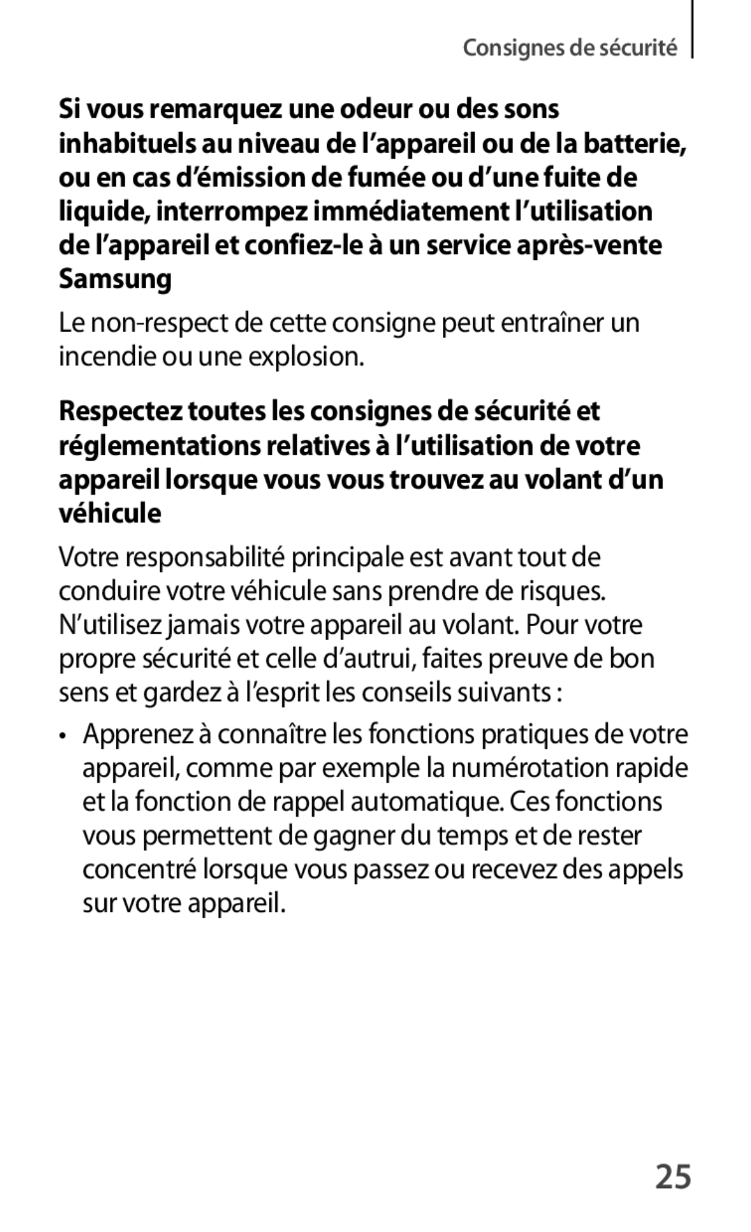 Samsung GT-S7390WRAXEF, GT-S7390RWAXEF, GT-S7390MRZXEF, GT-S7390MKAXEF manual Si vous remarquez une odeur ou des sons 