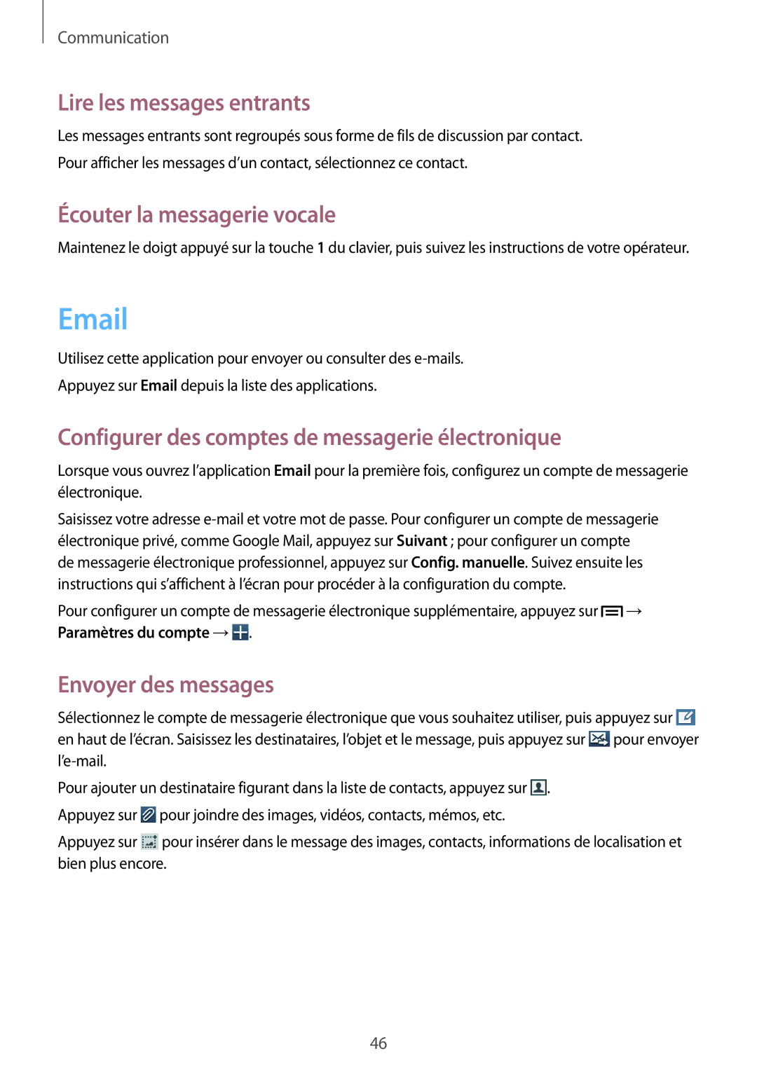 Samsung GT-S7390MRZXEF, GT-S7390RWAXEF, GT-S7390WRAXEF manual Lire les messages entrants, Écouter la messagerie vocale 