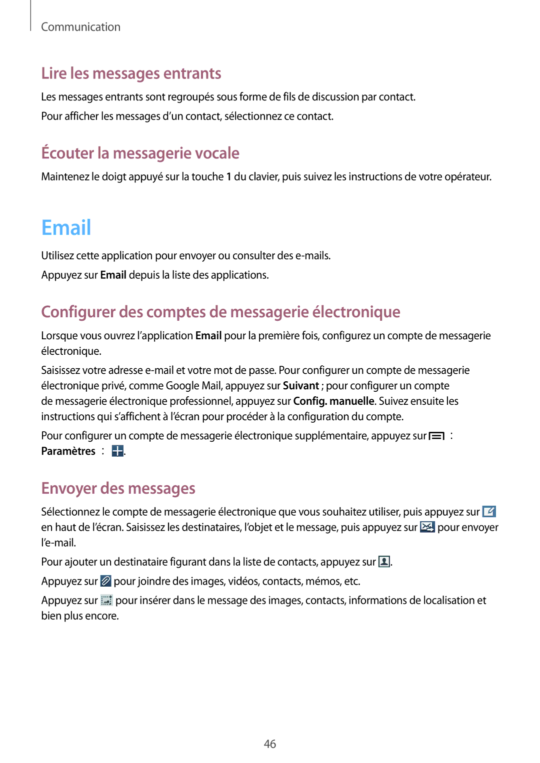 Samsung GT-S7390MKFXEF, GT-S7390RWFFTM, GT-S7390RWFBOG manual Lire les messages entrants, Écouter la messagerie vocale 