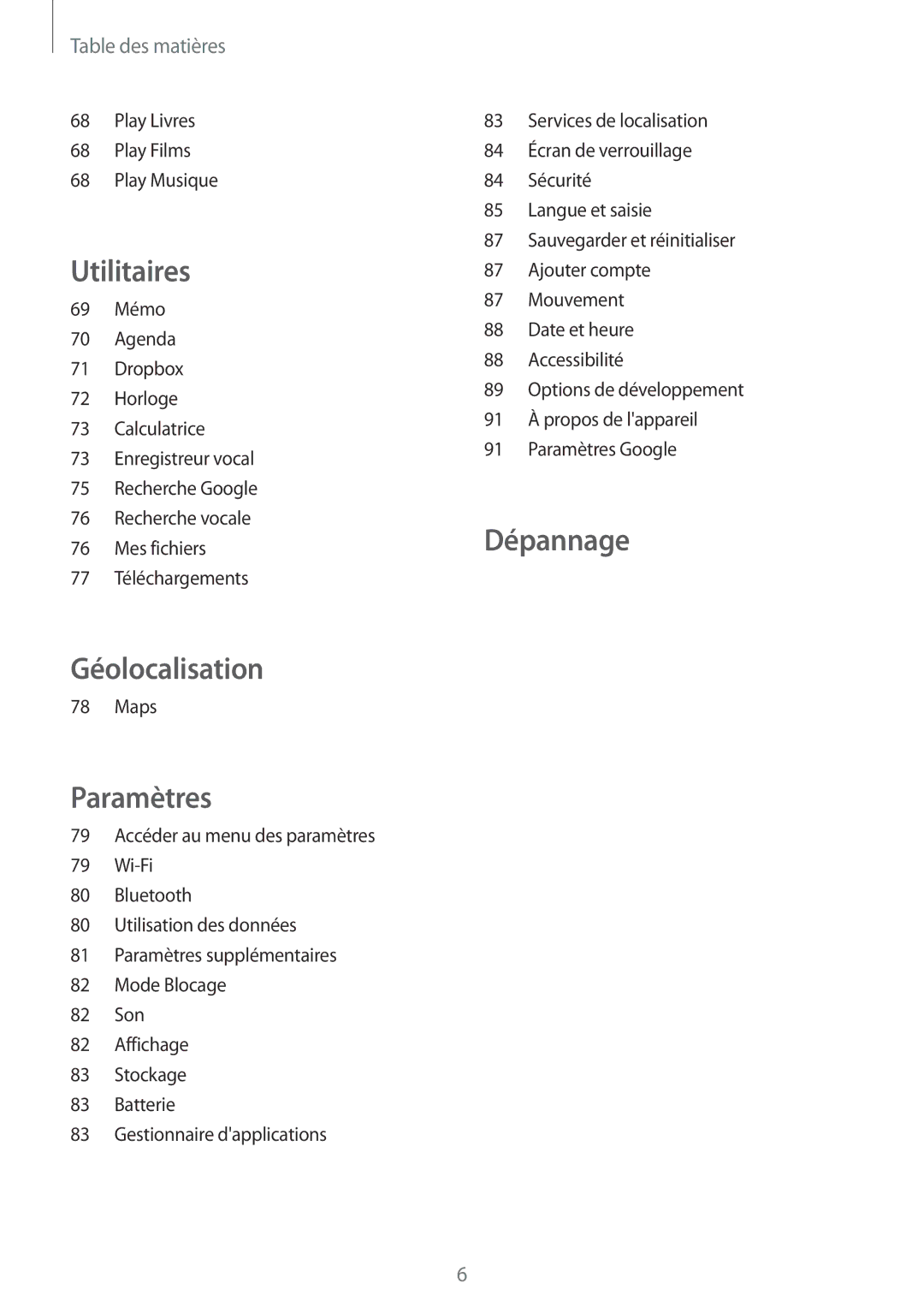 Samsung GT-S7390MKFLPM, GT-S7390RWFFTM, GT-S7390RWFBOG, GT-S7390WRFXEF, GT-S7390RWFSFR, GT-S7390MKFSFR manual Géolocalisation 