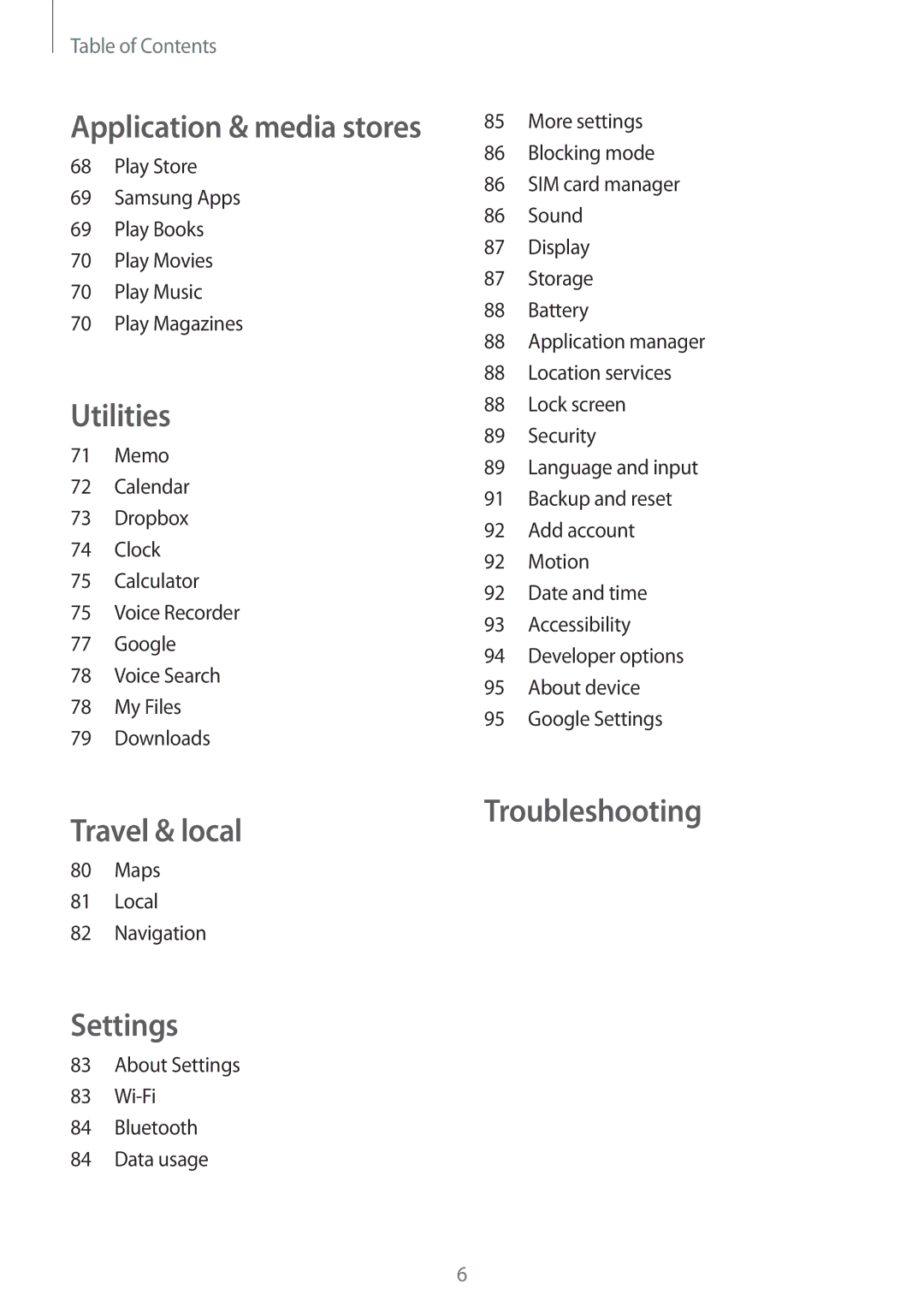 Samsung GT-S7392MKABGL, GT-S7392RWAXXV, GT-S7392WRAXXV, GT-S7392MKAXXV, GT2S7392MKABGL, GT-S7392RWABGL manual Travel & local 