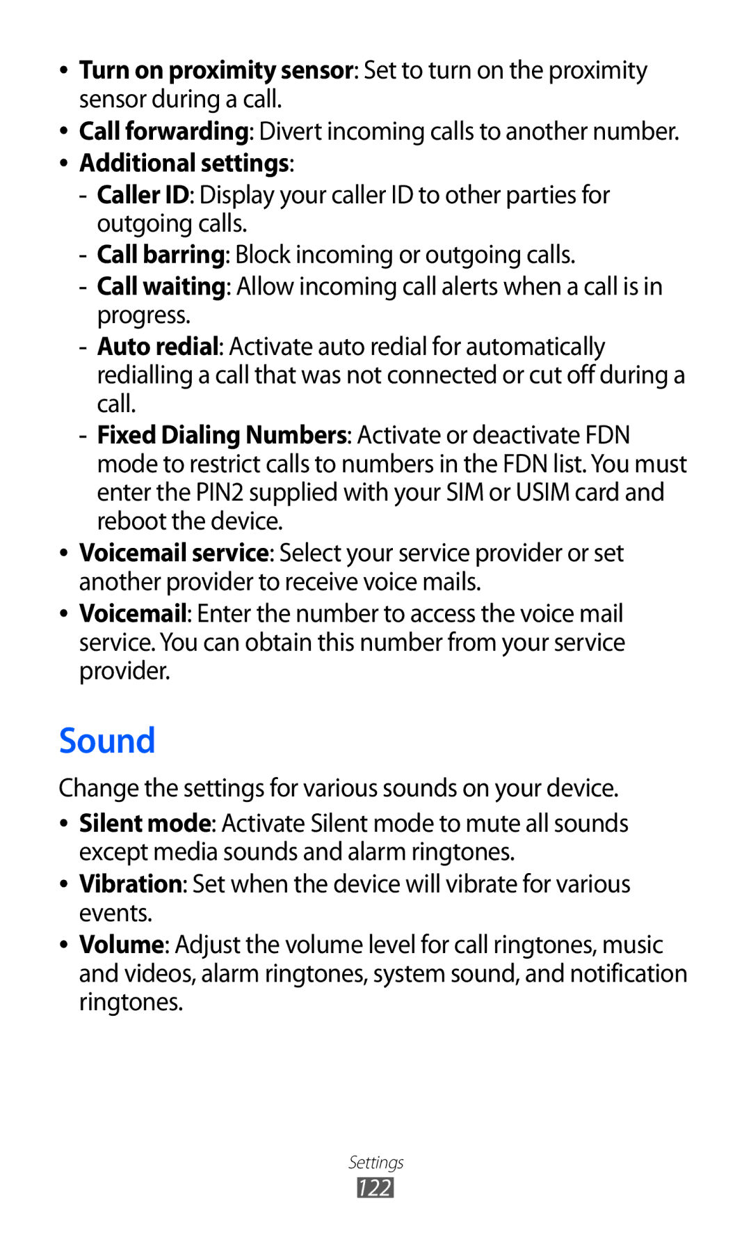 Samsung GT-S7500 user manual Sound, Change the settings for various sounds on your device 