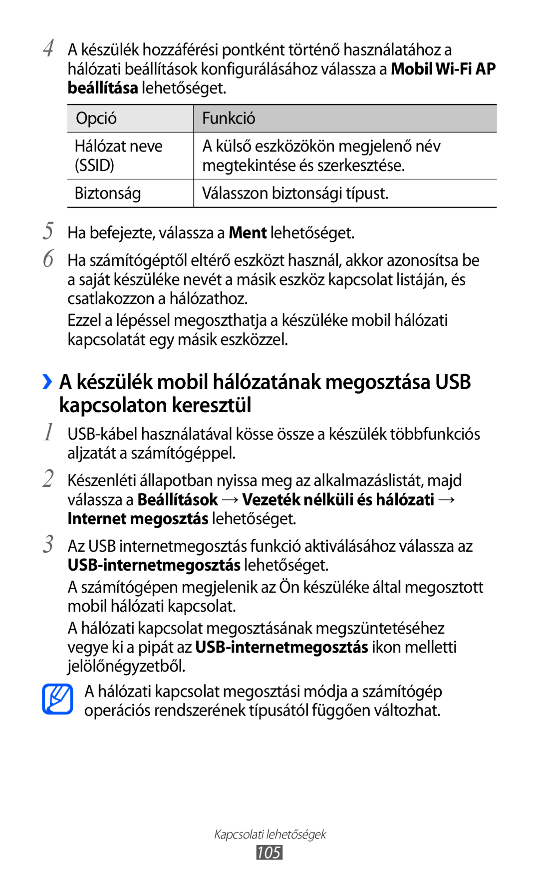 Samsung GT-S7500ABAMTL, GT-S7500ABADBT, GT-S7500ABAATO, GT-S7500ABAVD2, GT-S7500ABAVDC manual Megtekintése és szerkesztése, 105 