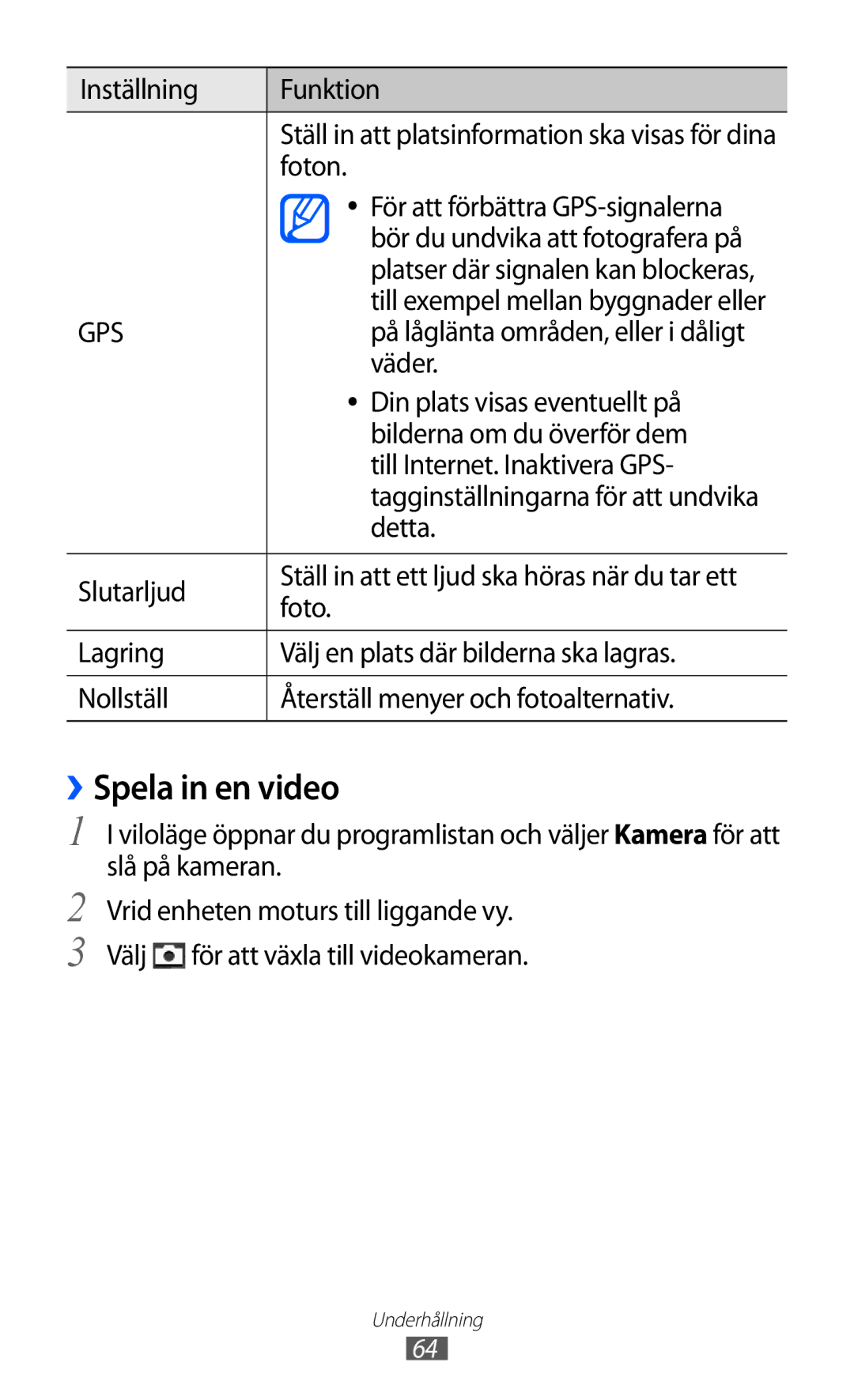 Samsung GT-S7500CWANEE, GT-S7500ABANEE manual ››Spela in en video 