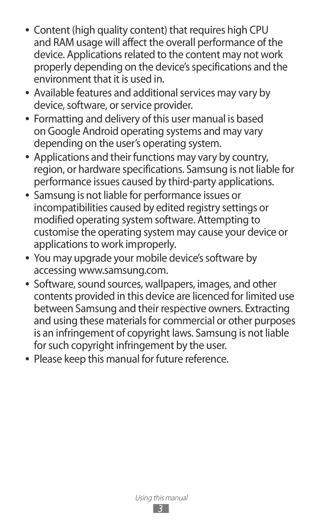 Samsung GT-S7500CWATCL, GT-S7500CWATUR, GT-S7500ABADBT, GT-S7500CWADBT Please keep this manual for future reference 