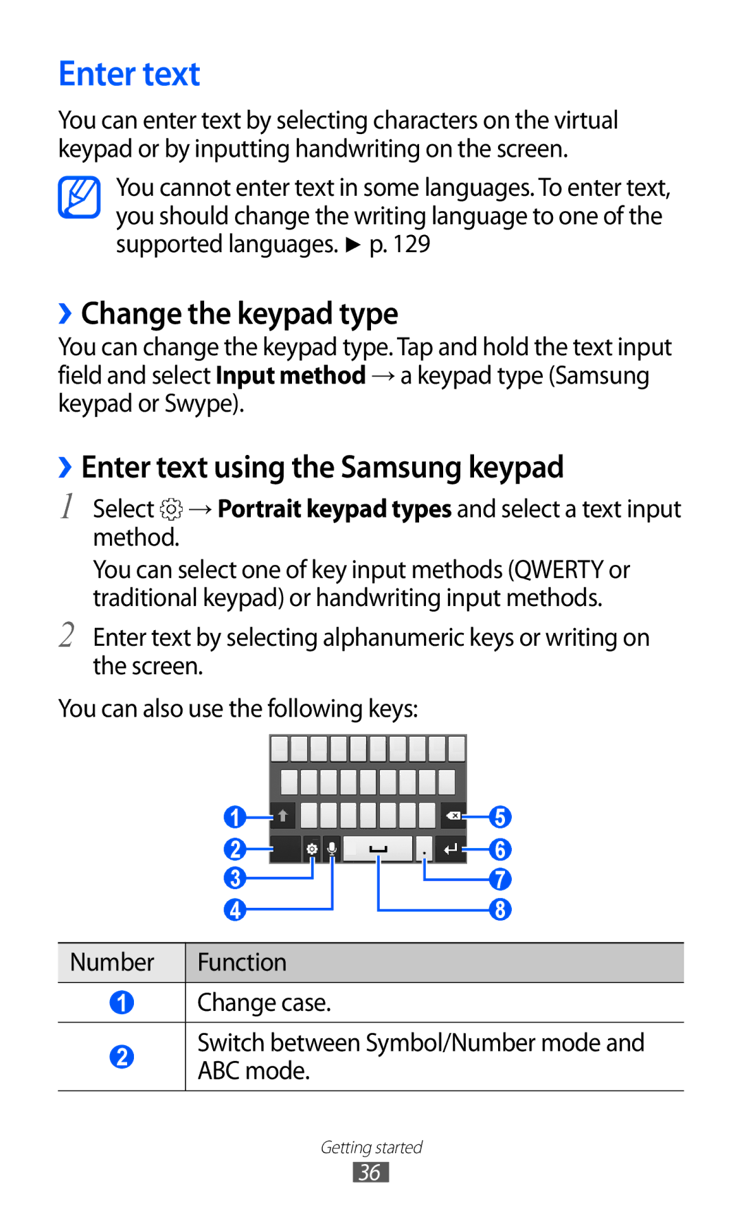 Samsung GT-S7500ABUSKZ, GT-S7500CWATUR, GT-S7500ABADBT ››Change the keypad type, ››Enter text using the Samsung keypad 