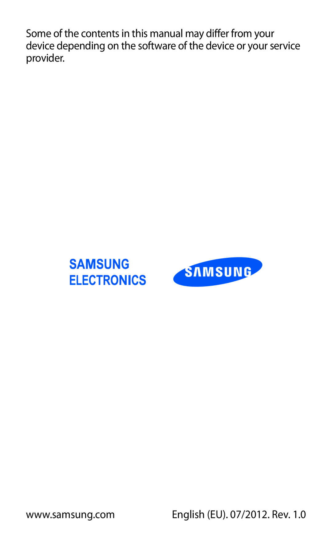 Samsung GT-S7530EAAXEZ, GT-S7530EAAO2C, GT-S7530EAAPAN, GT-S7530EAASER, GT-S7530EAAMTS manual English EU /2012. Rev 