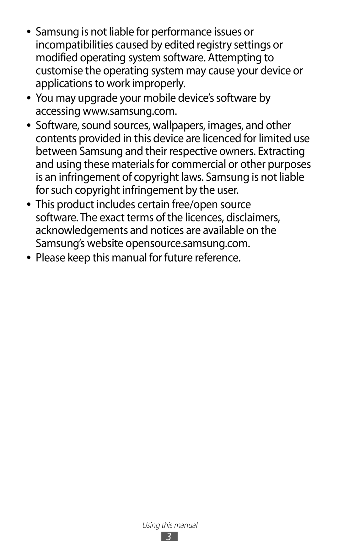 Samsung GT-S7530EAASER, GT-S7530EAAO2C, GT-S7530EAAXEZ, GT-S7530EAAPAN Please keep this manual for future reference 