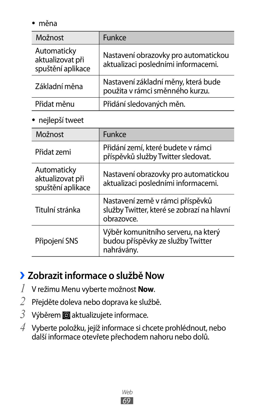 Samsung GT-S7530EAAXEZ, GT-S7530EAAO2C manual ››Zobrazit informace o službě Now 