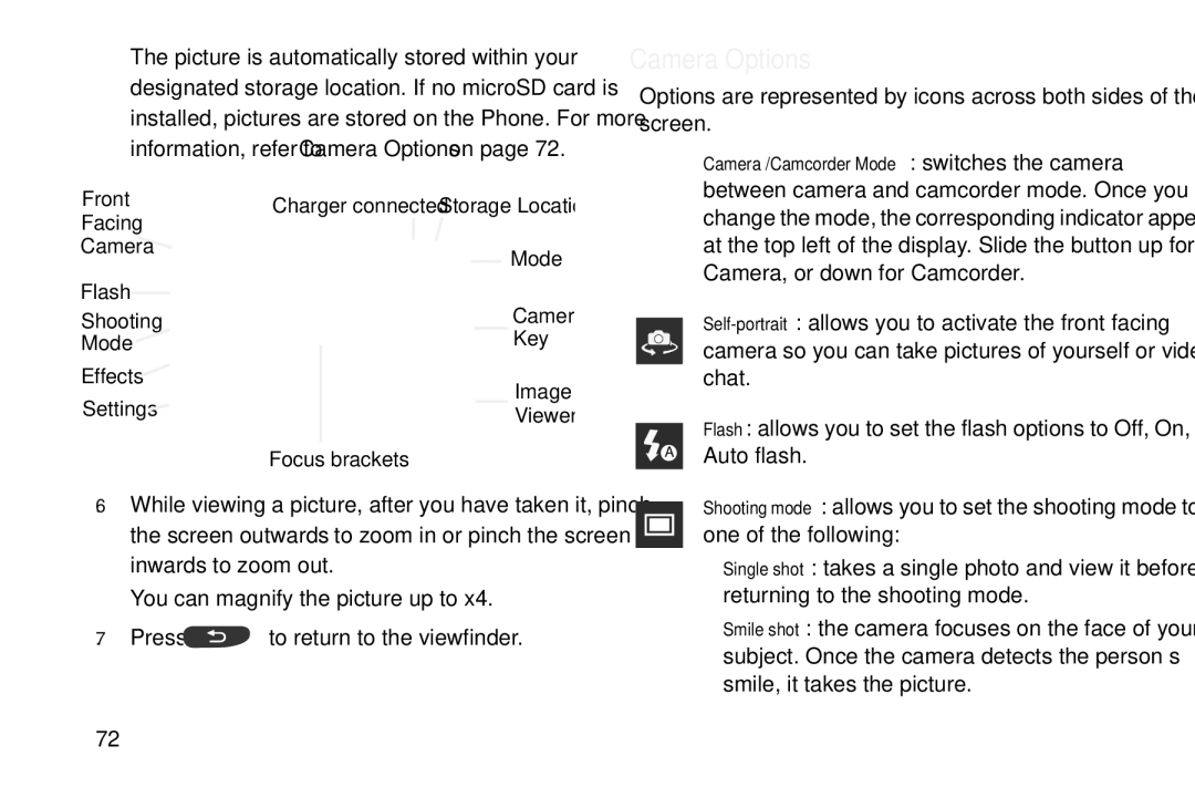 Samsung GT-S7560M user manual Camera Options 