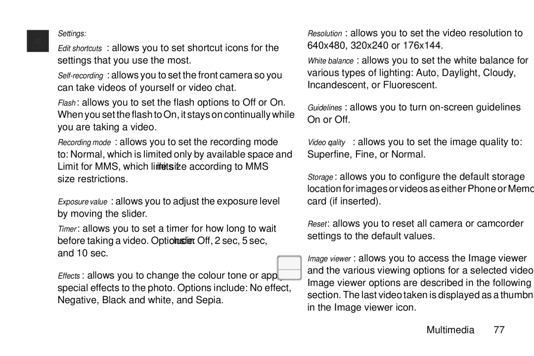 Samsung GT-S7560M user manual Settings 