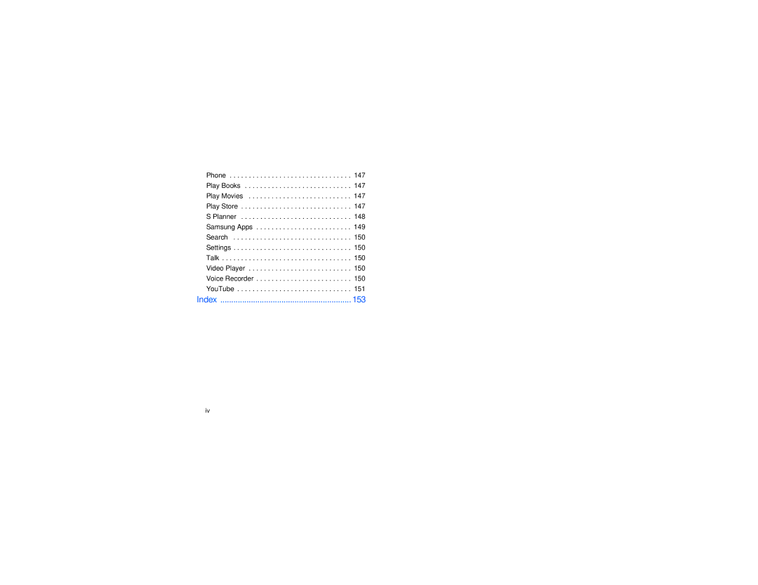 Samsung GT-S7560M user manual Index 153 