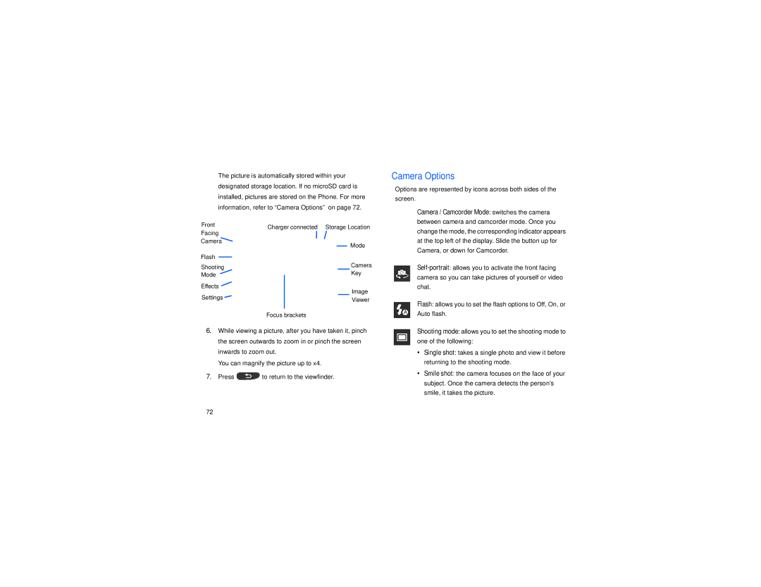 Samsung GT-S7560M user manual Camera Options 