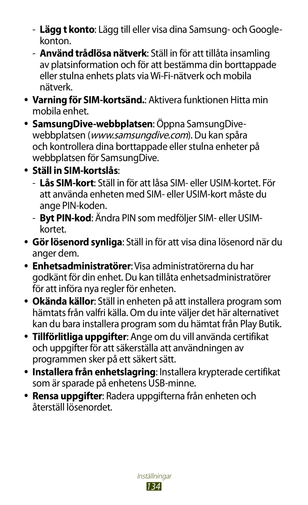 Samsung GT-S7560UWANEE, GT-S7560ZKANEE manual 134 