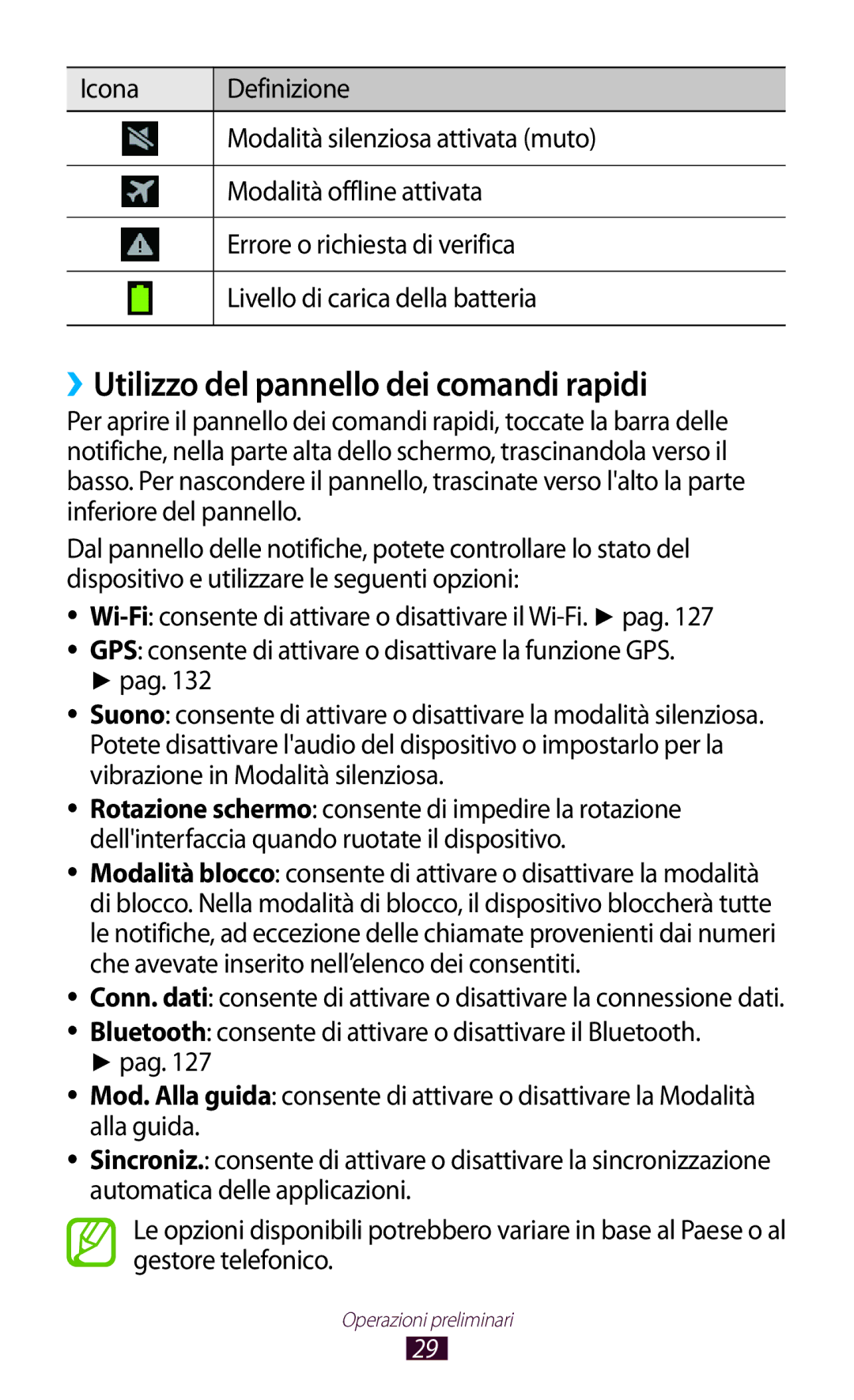 Samsung GT-S7560ZKAOMN, GT-S7560UWAWIN, GT-S7560ZKAXEO, GT-S7560ZKAWIN manual ››Utilizzo del pannello dei comandi rapidi 