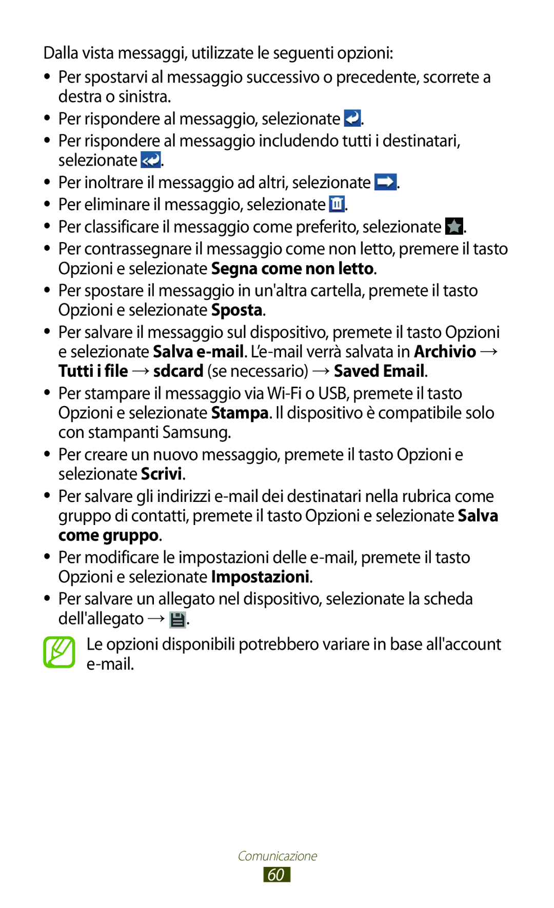 Samsung GT-S7560ZKATIM, GT-S7560UWAWIN, GT-S7560ZKAXEO manual Per classificare il messaggio come preferito, selezionate 