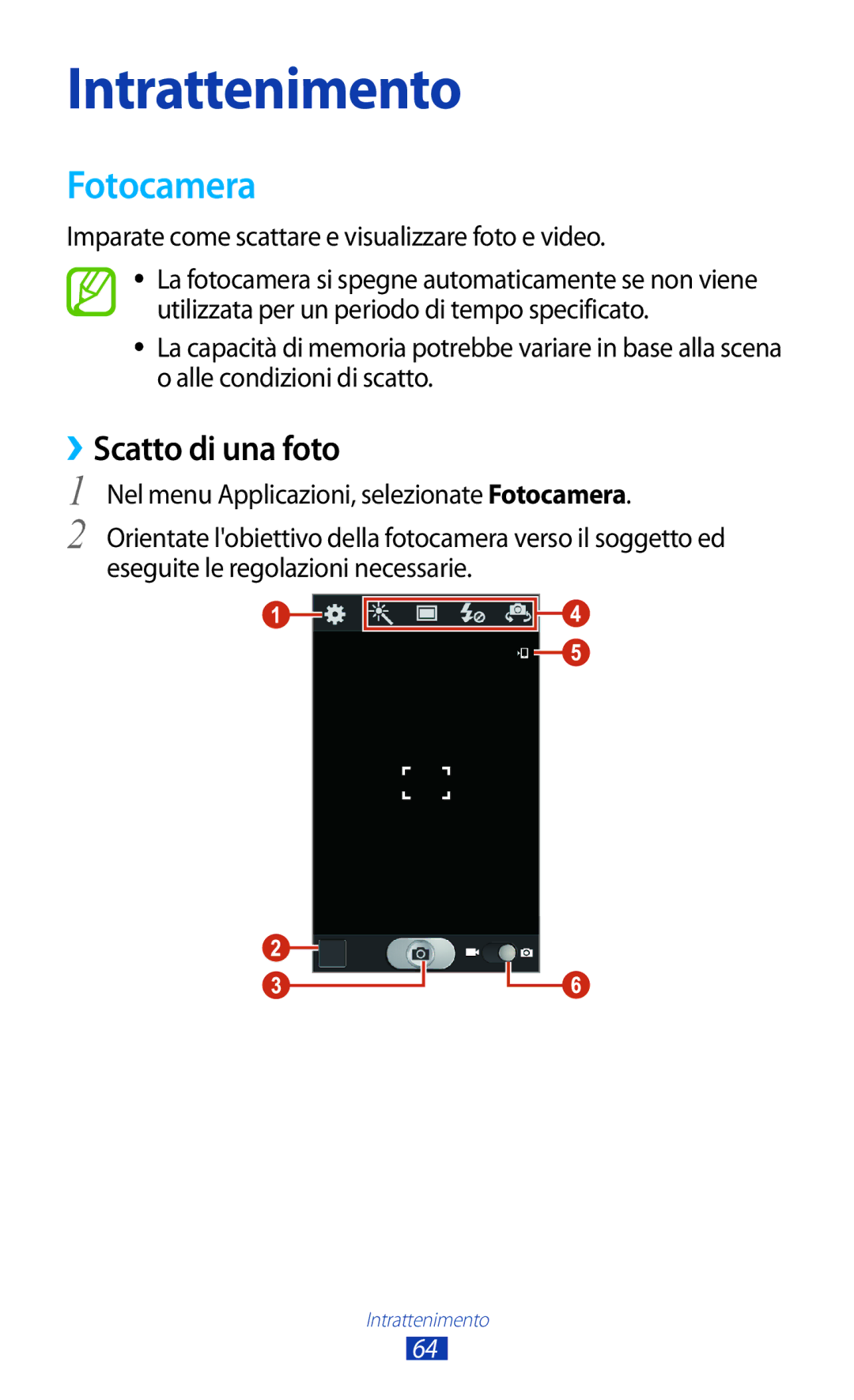 Samsung GT-S7560UWAWIN manual Fotocamera, ››Scatto di una foto, Imparate come scattare e visualizzare foto e video 