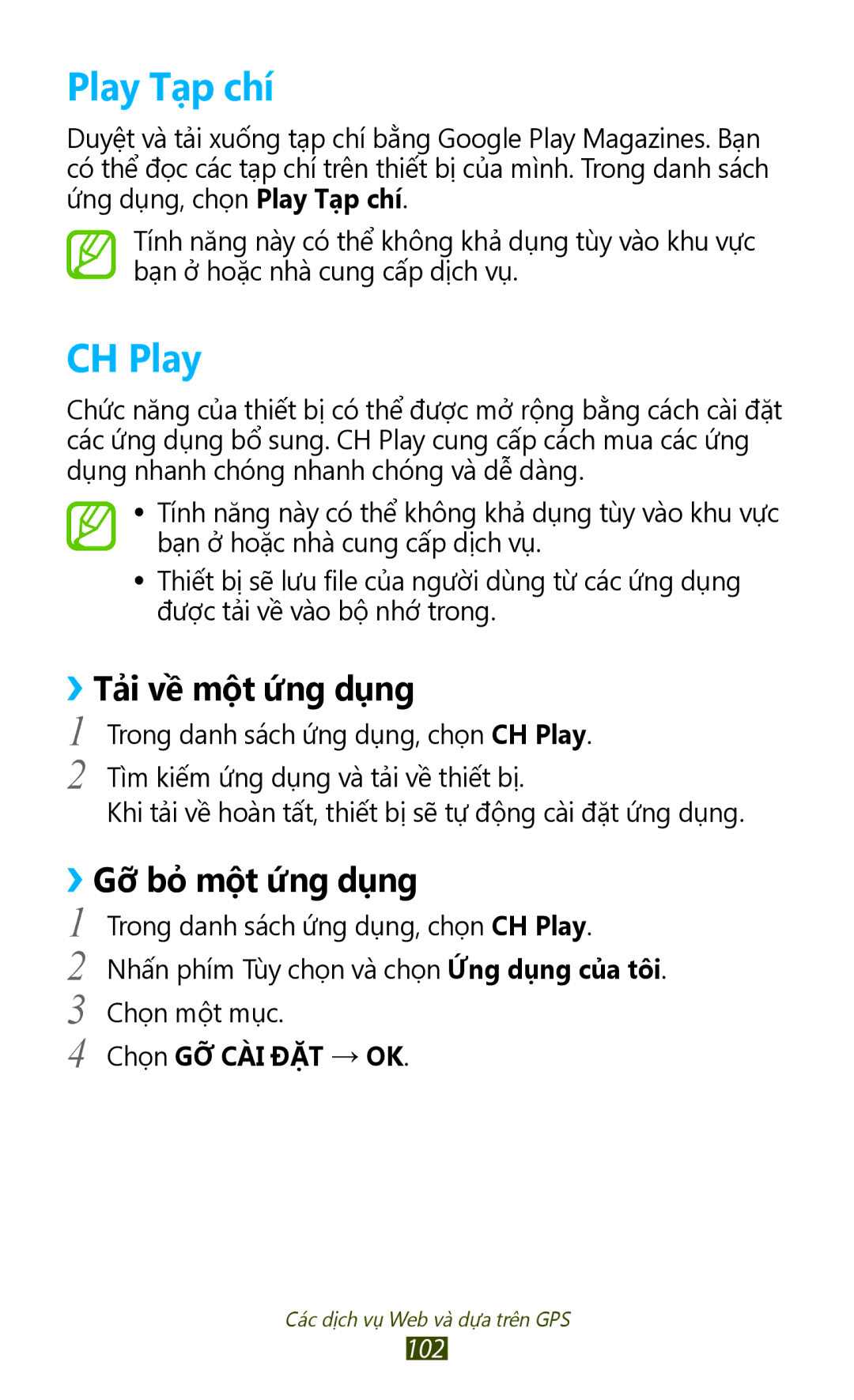 Samsung GT-S7560ZKAXXV, GT-S7560UWAXXV manual Play Tap chi, CH Play, ››Tả̉i về một ứng dụng 