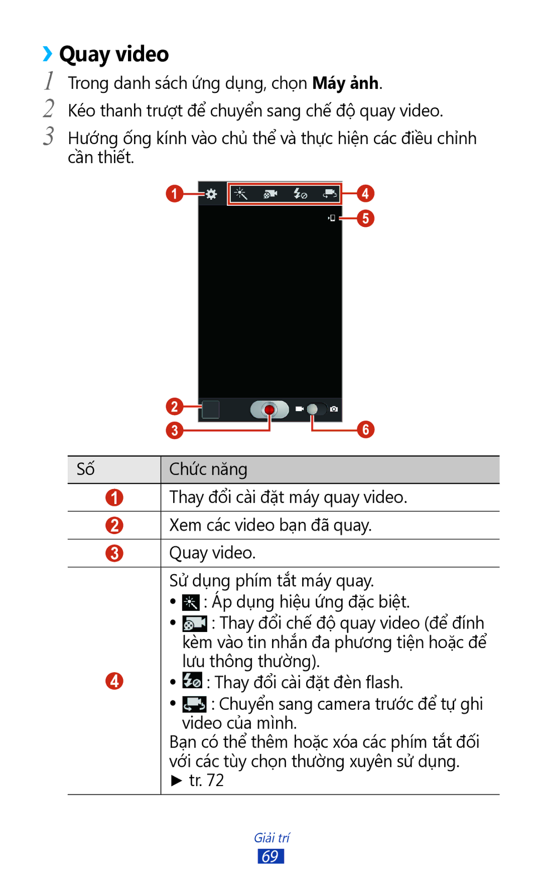 Samsung GT-S7560UWAXXV, GT-S7560ZKAXXV manual ››Quay video 