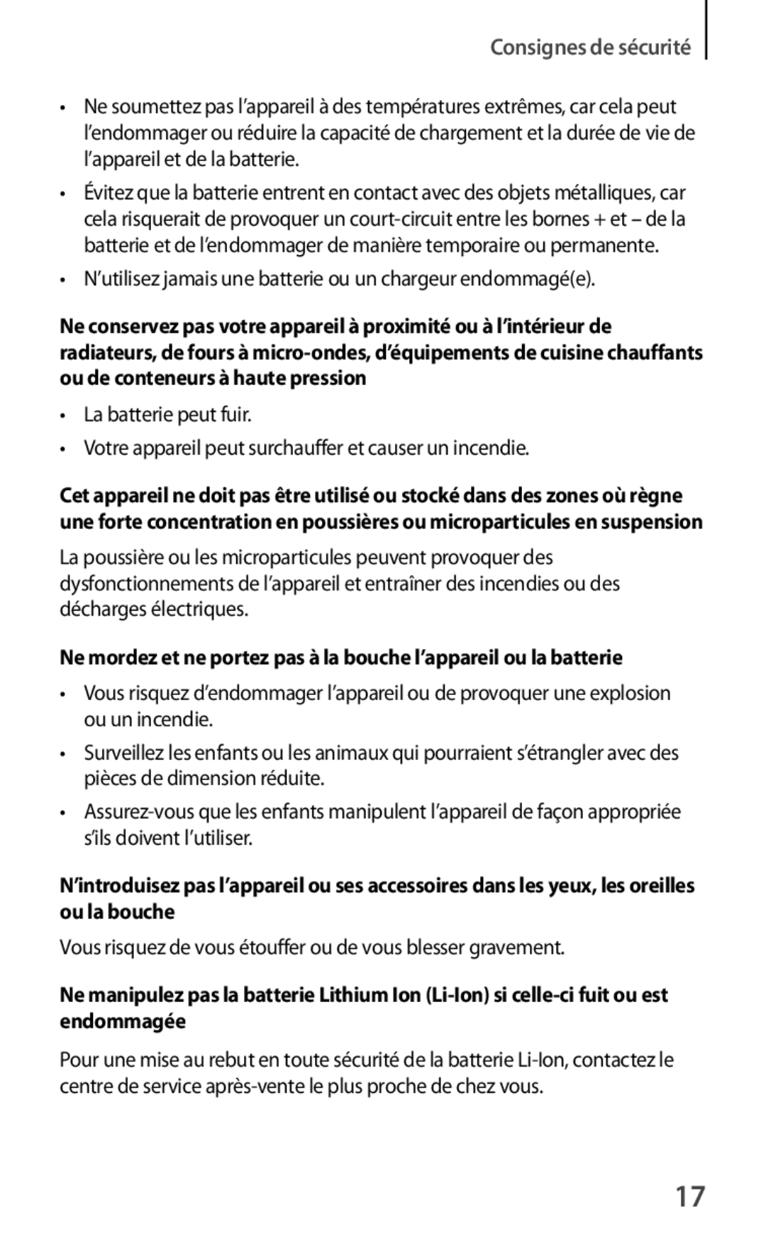 Samsung GT-S7560ZKASFR, GT-S7560ZKALPM, GT-S7560UWABOG manual ’utilisez jamais une batterie ou un chargeur endommagée 