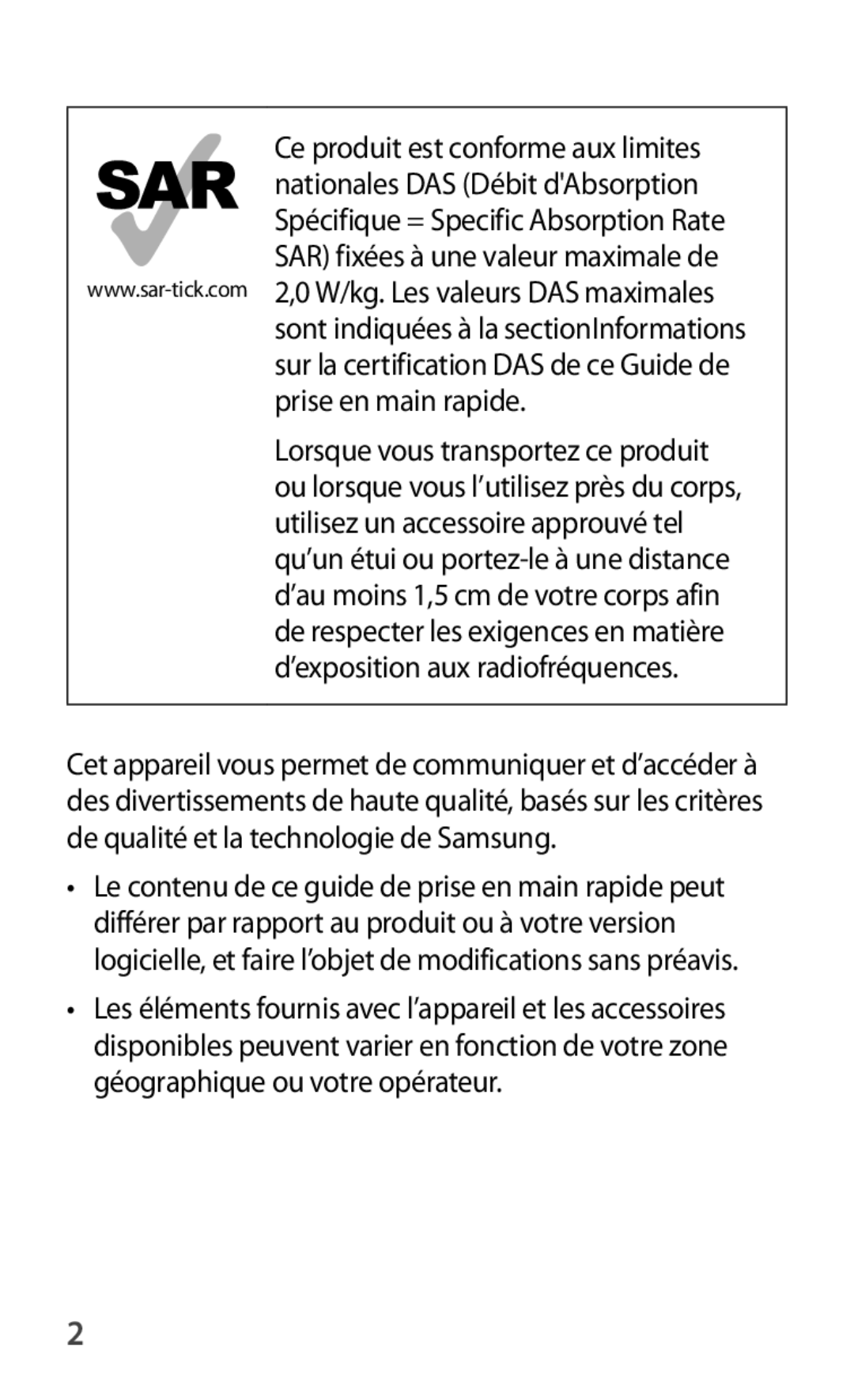 Samsung GT-S7560UWASFR, GT-S7560ZKALPM, GT-S7560UWABOG, GT-S7560ZKAFTM, GT-S7560UWAXEF Lorsque vous transportez ce produit 