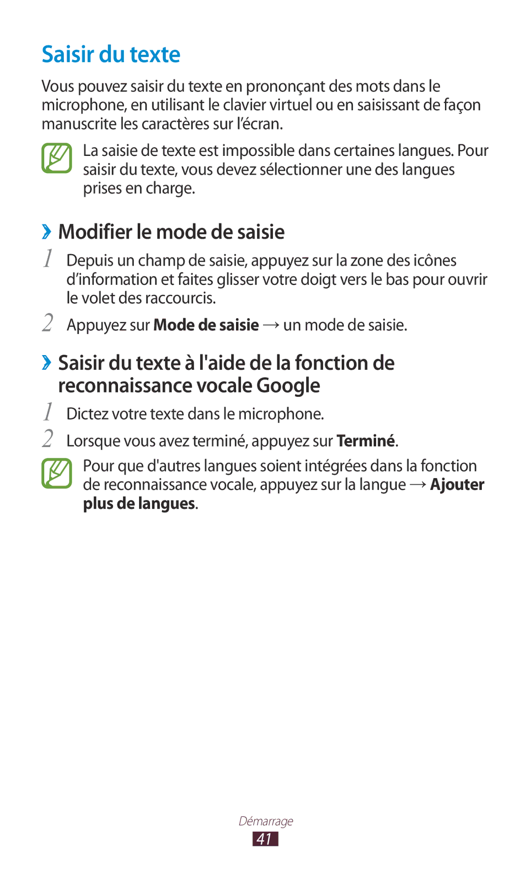 Samsung GT-S7560UWAFTM, GT-S7560ZKALPM, GT-S7560UWABOG, GT-S7560UWASFR manual Saisir du texte, ››Modifier le mode de saisie 