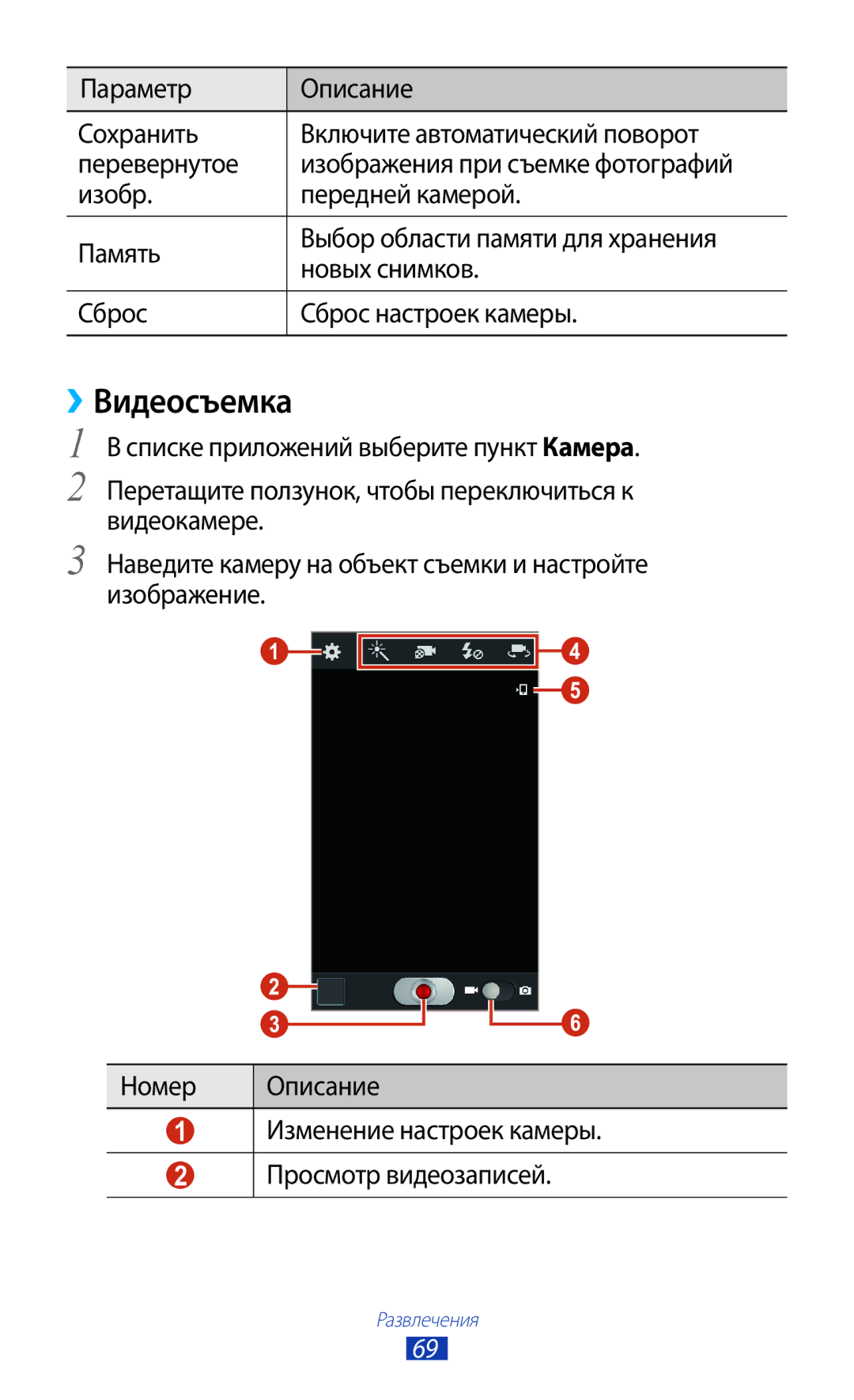 Samsung GT-S7560UWASEB, GT-S7560ZKASEB manual ››Видеосъемка 