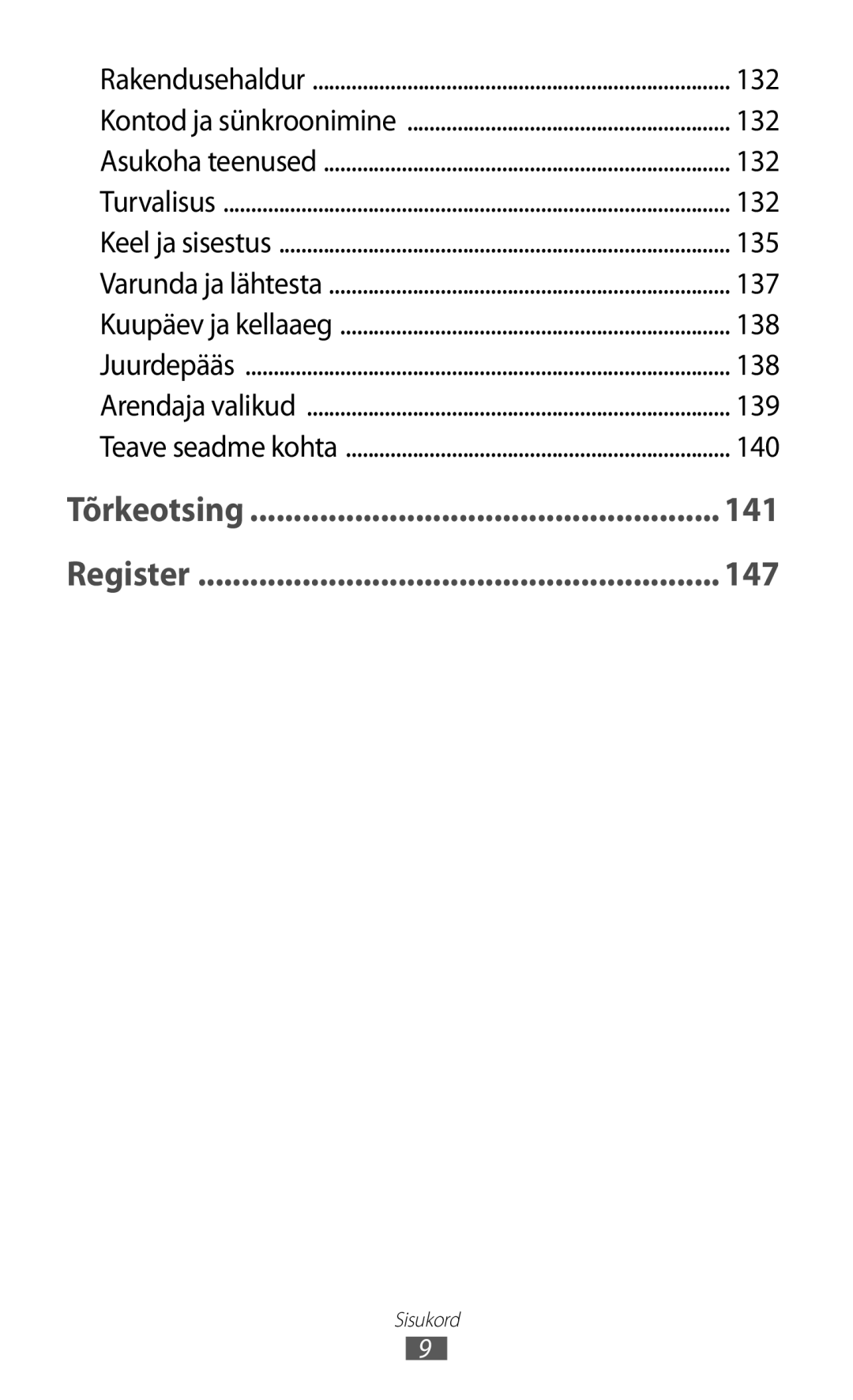 Samsung GT-S7560UWASEB, GT-S7560ZKASEB manual 132, 135, 137, 138, 139, 140 