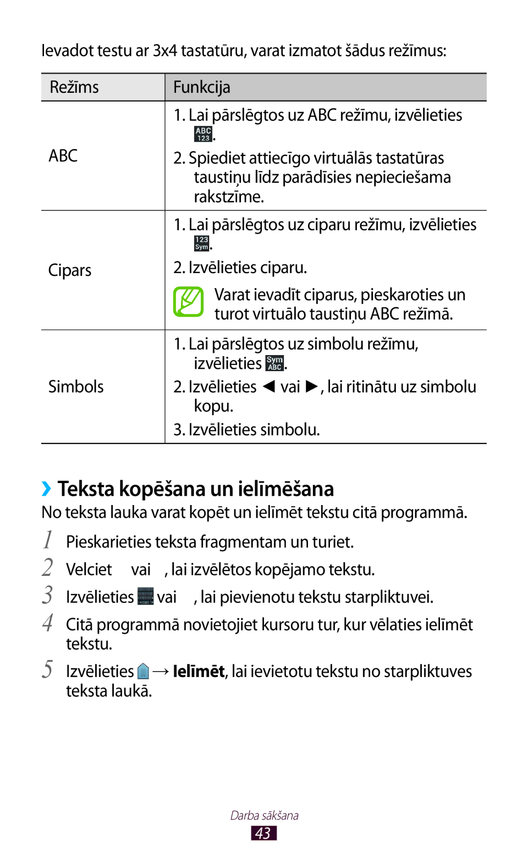 Samsung GT-S7560UWASEB, GT-S7560ZKASEB manual ››Teksta kopēšana un ielīmēšana 