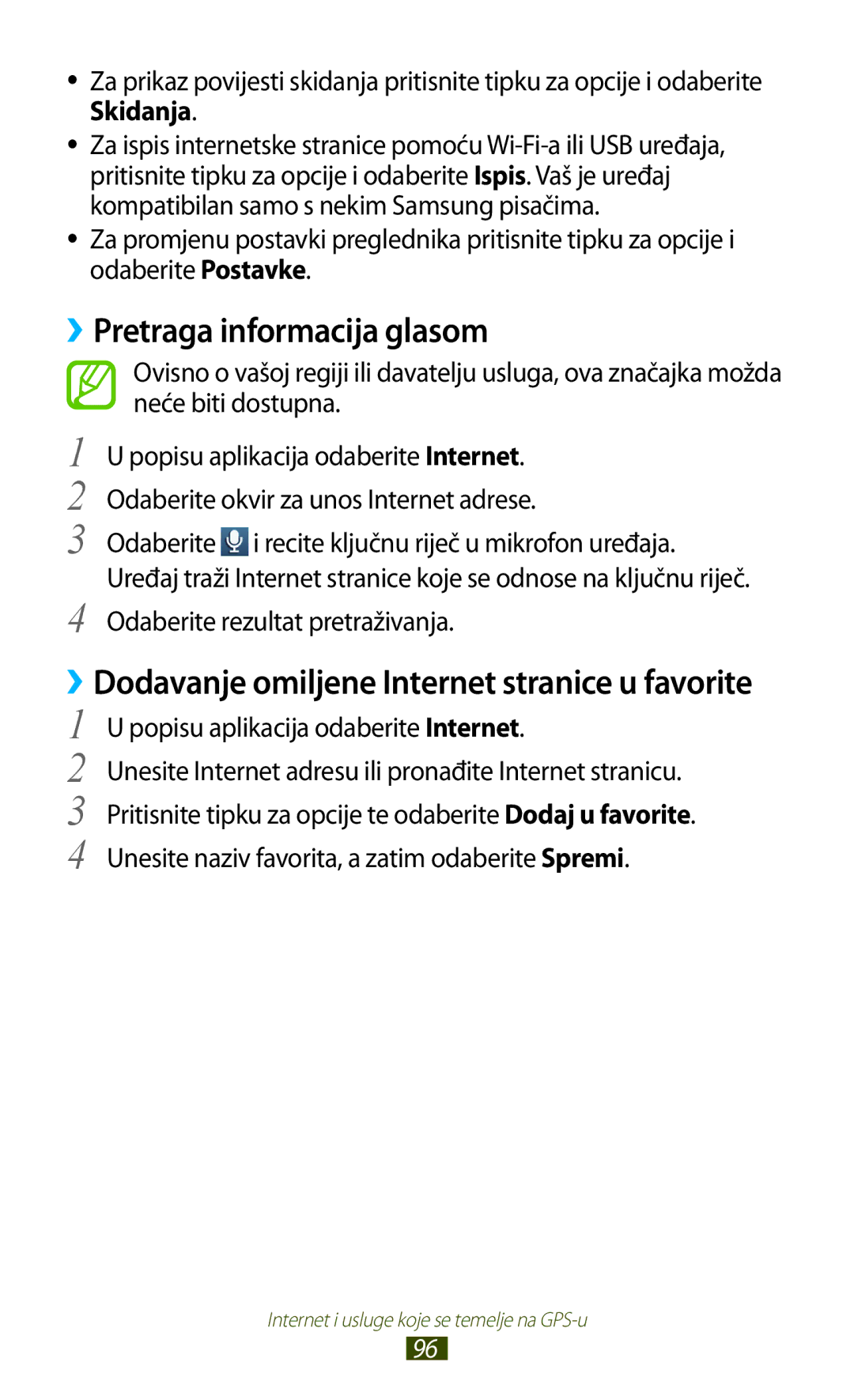 Samsung GT-S7560ZKASEE, GT-S7560ZKATWO, GT-S7560UWATWO manual ››Pretraga informacija glasom, Odaberite rezultat pretraživanja 