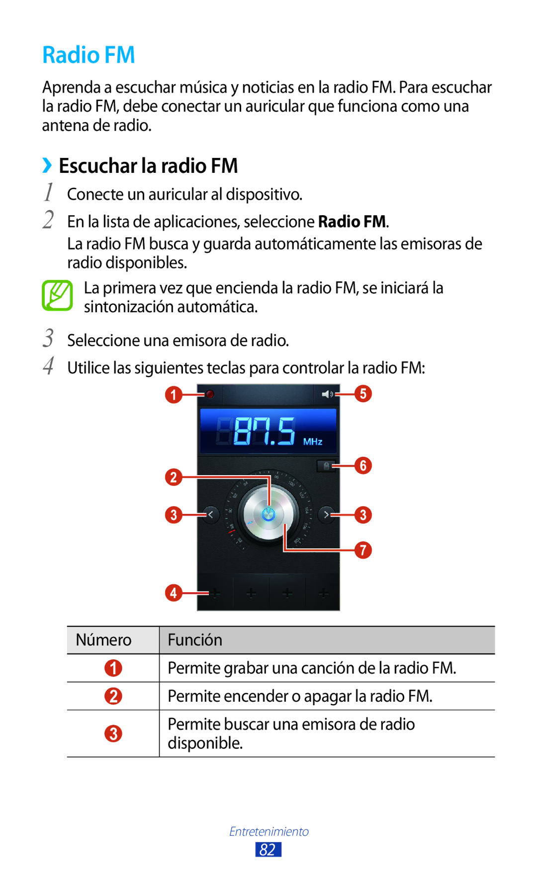 Samsung GT-S7560UWAPHE, GT-S7560ZKAXEO, GT-S7560UWATIM, GT-S7560ZKAXEC, GT-S7560ZKASEB manual Radio FM, ››Escuchar la radio FM 