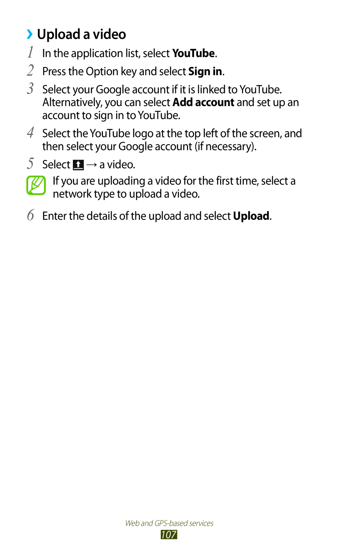 Samsung GT-S7562 user manual ››Upload a video 