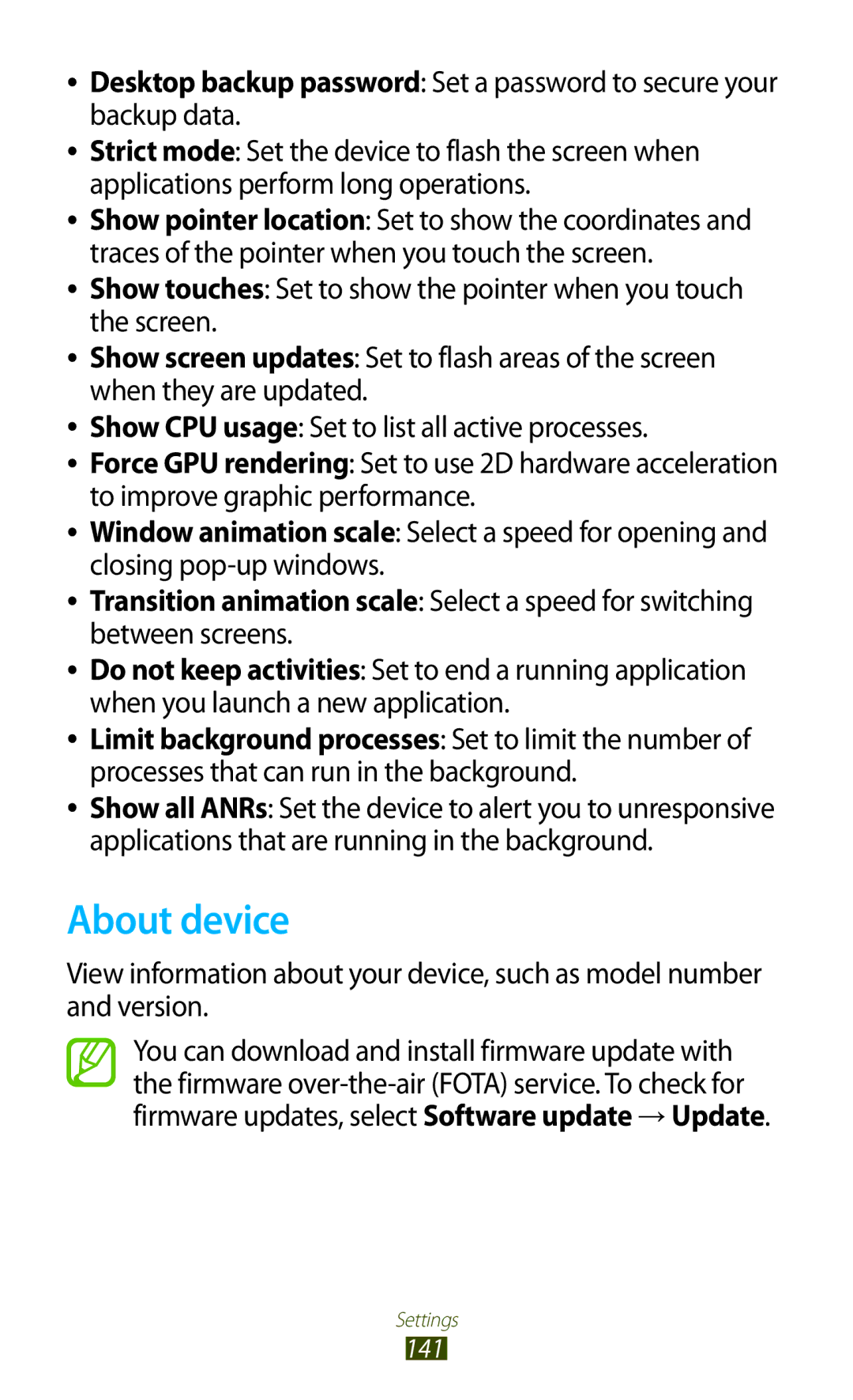 Samsung GT-S7562 user manual About device 