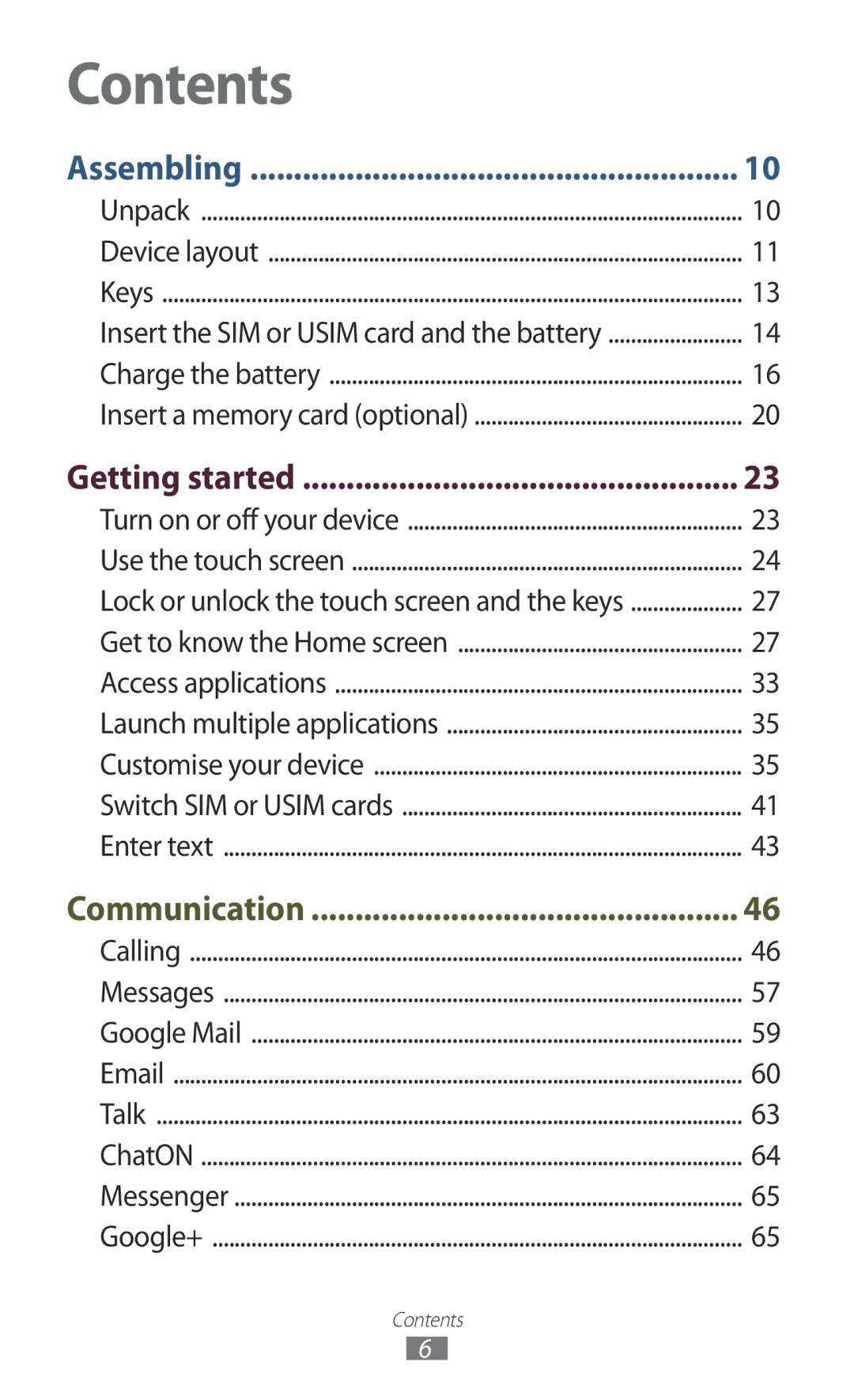 Samsung GT-S7562 user manual Contents 