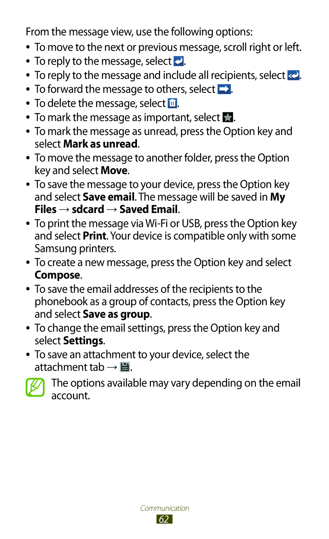 Samsung GT-S7562 user manual Communication 